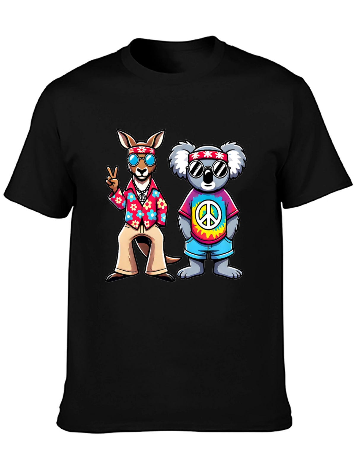 Hippie Kangaroo & Koala Graphic Tee
