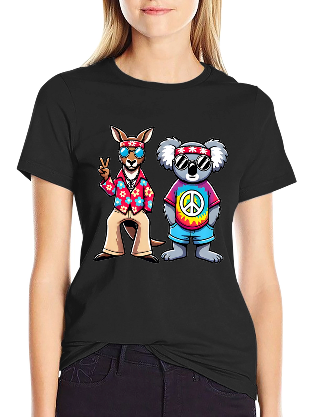 Hippie Kangaroo & Koala Graphic Tee