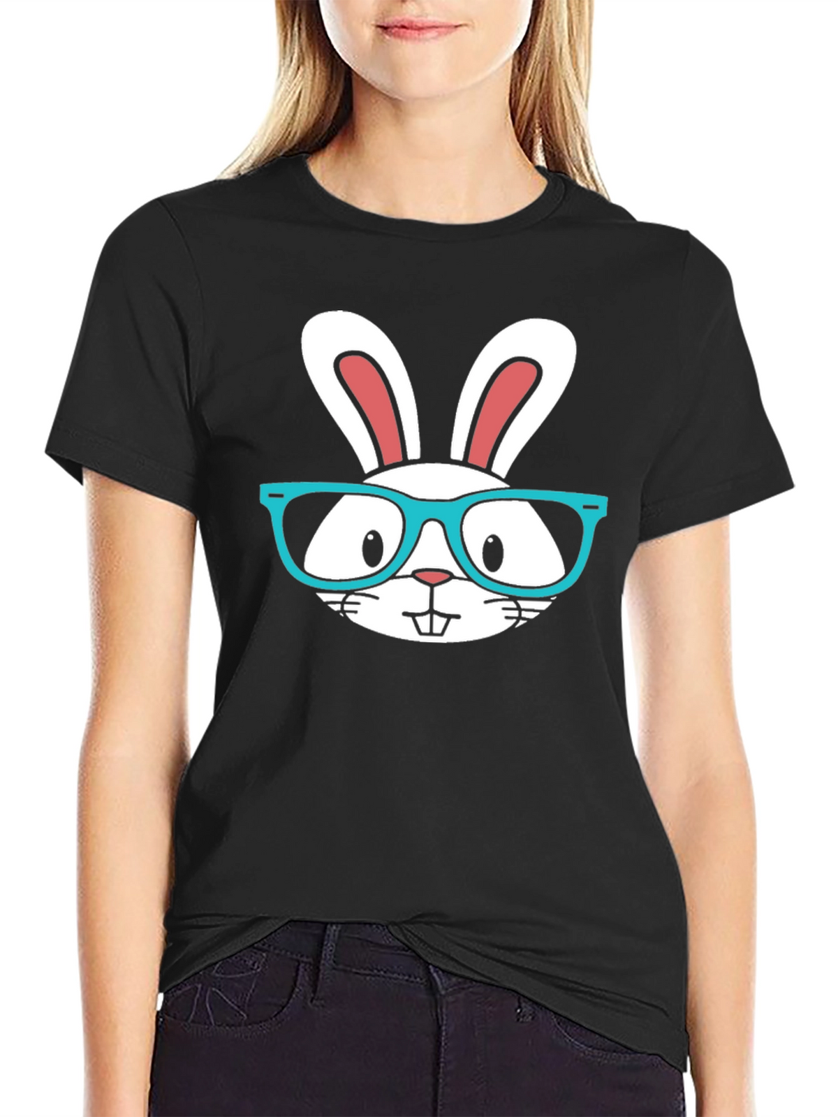 Funny Easter Bunny T-Shirt with Glasses