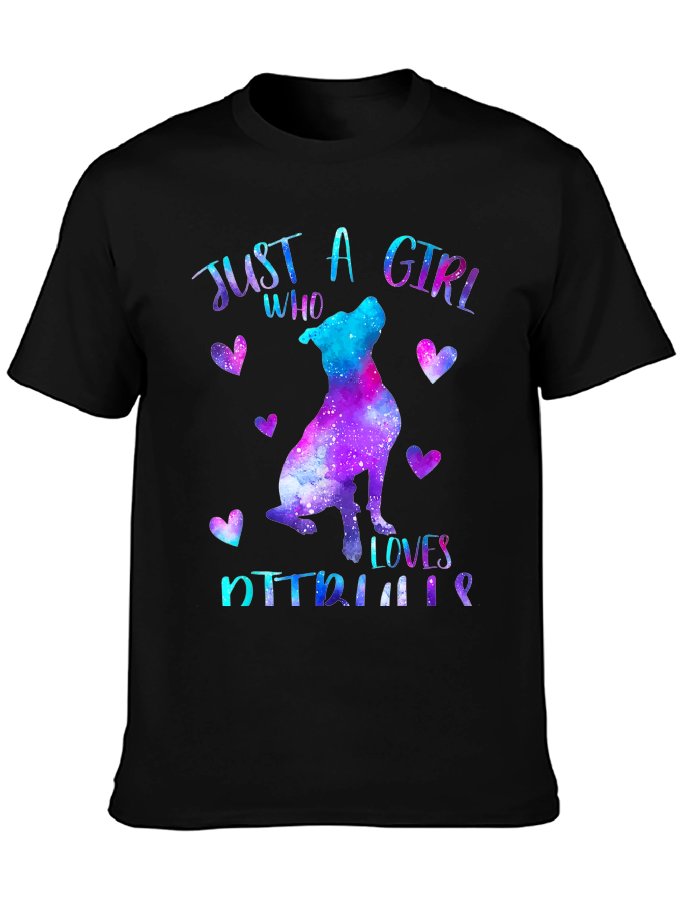 Just a Girl Who Loves Pitbulls Galaxy T-Shirt