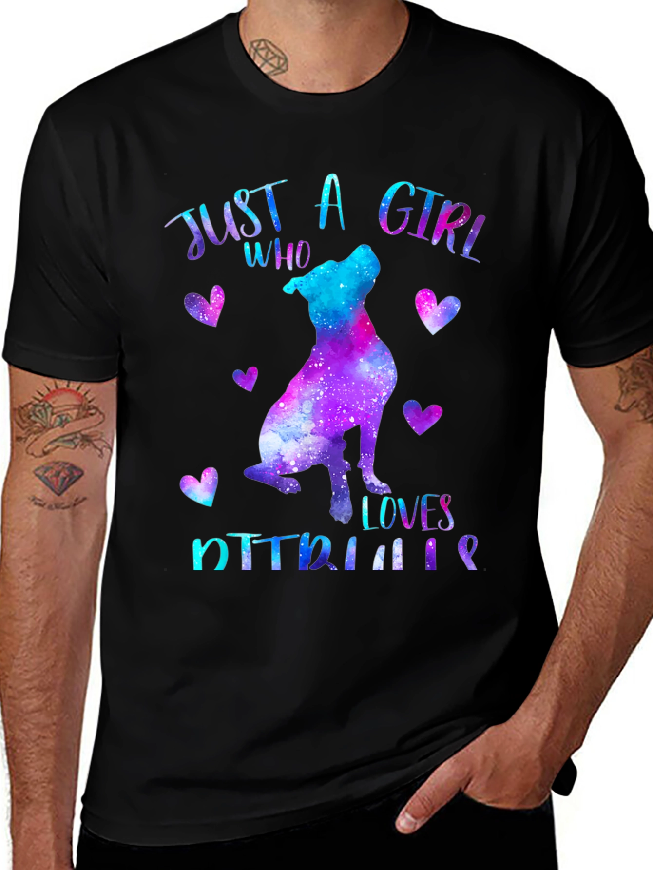 Just a Girl Who Loves Pitbulls Galaxy T-Shirt