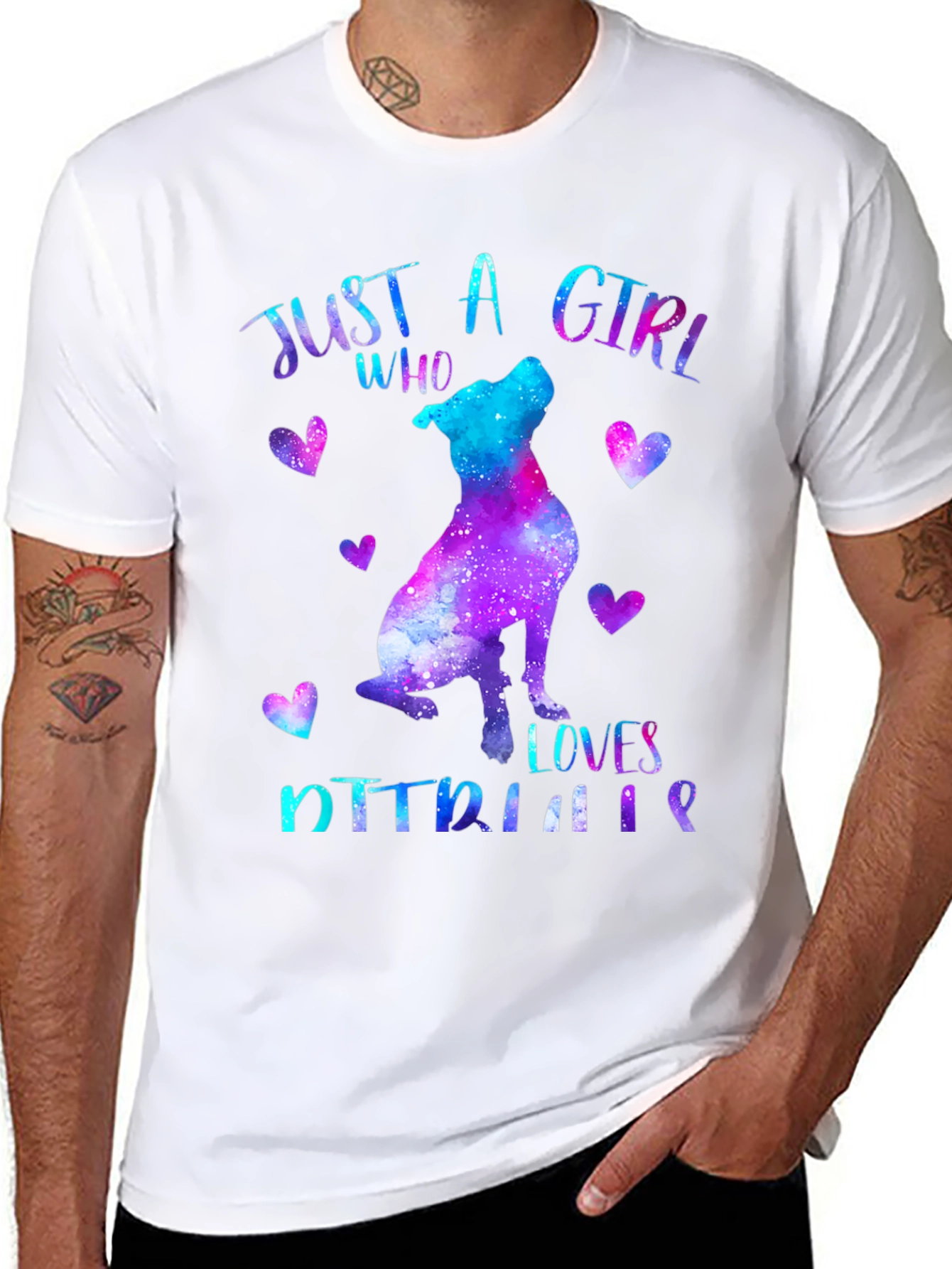 Just a Girl Who Loves Pitbulls Galaxy T-Shirt