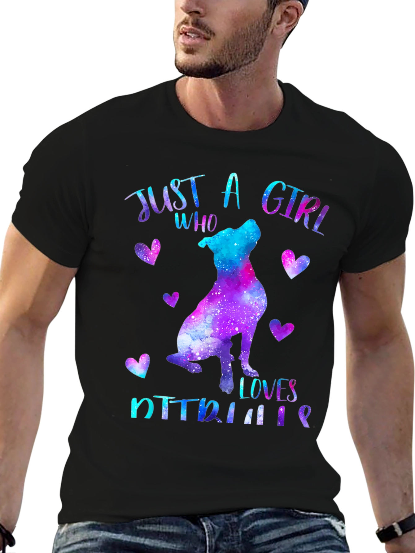Just a Girl Who Loves Pitbulls Galaxy T-Shirt