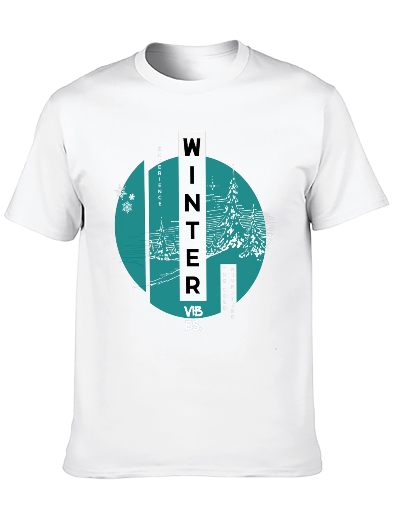 Winter Vibes Graphic Tee - Black Cotton Blend