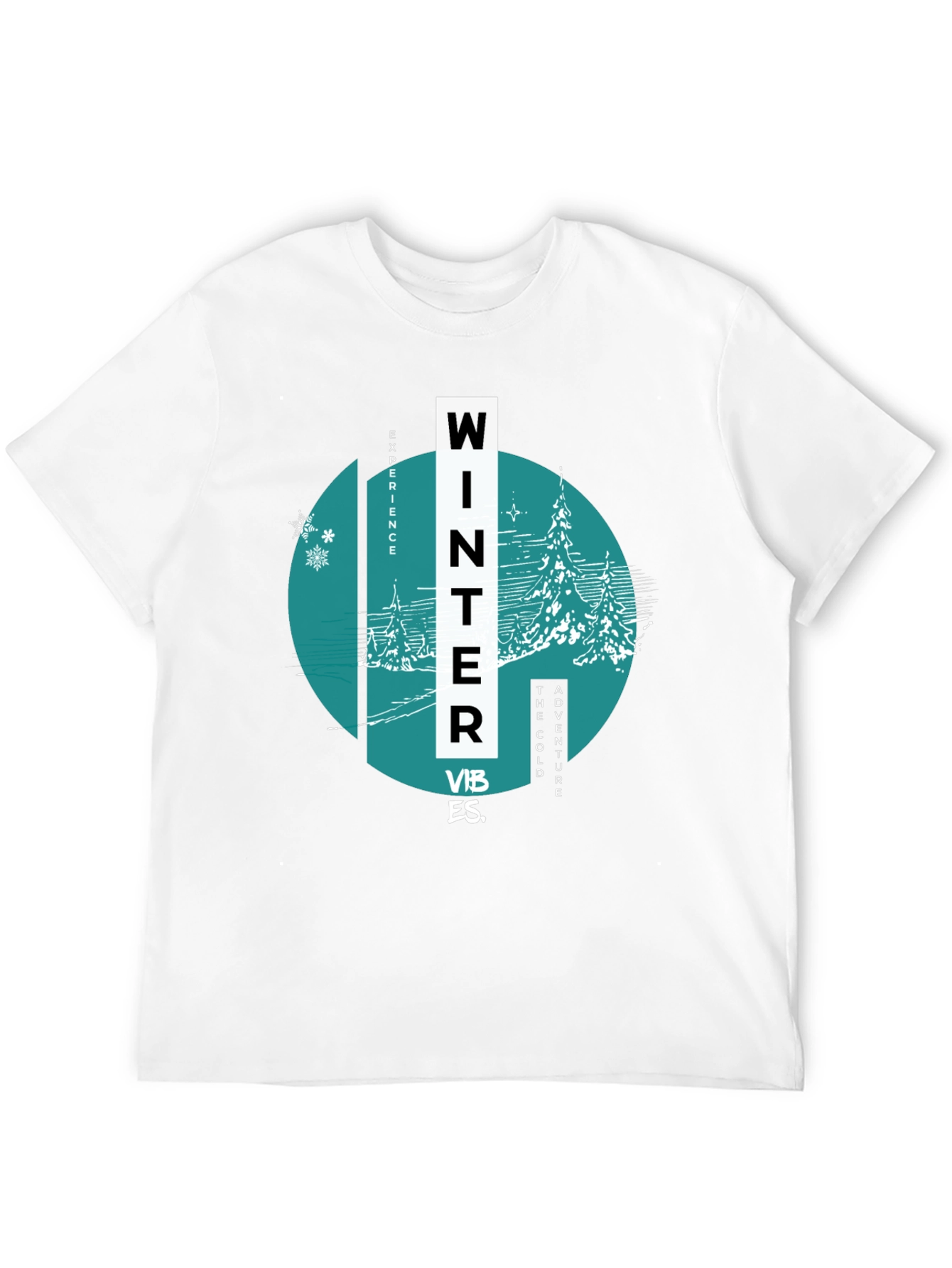 Winter Vibes Graphic Tee - Black Cotton Blend