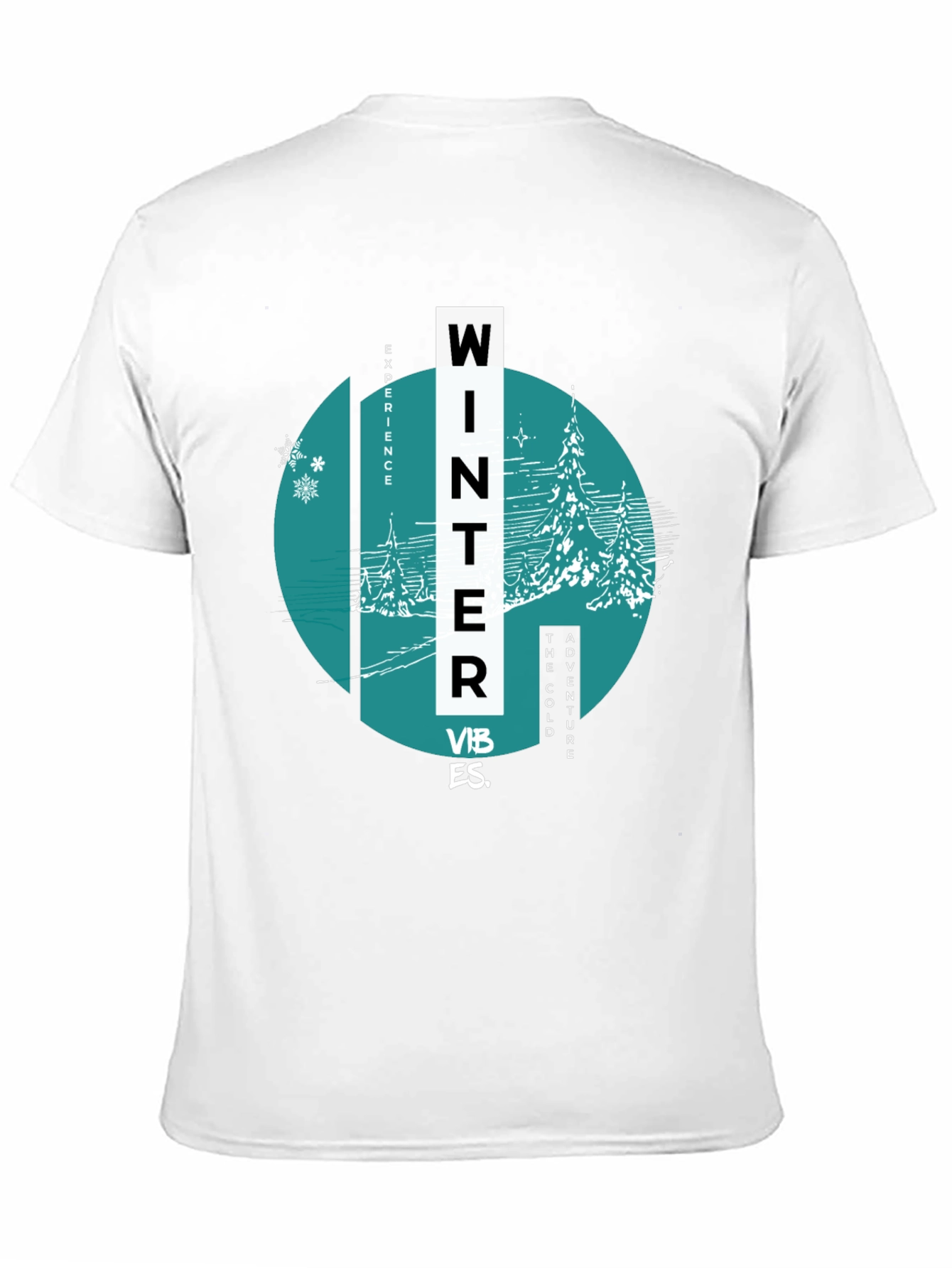 Winter Vibes Graphic Tee - Black Cotton Blend