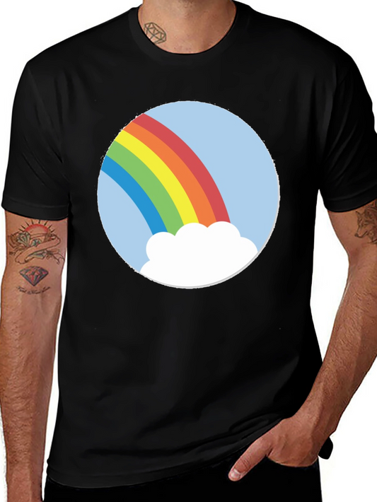 Rainbow Cloud Graphic Tee - Unisex Black T-Shirt