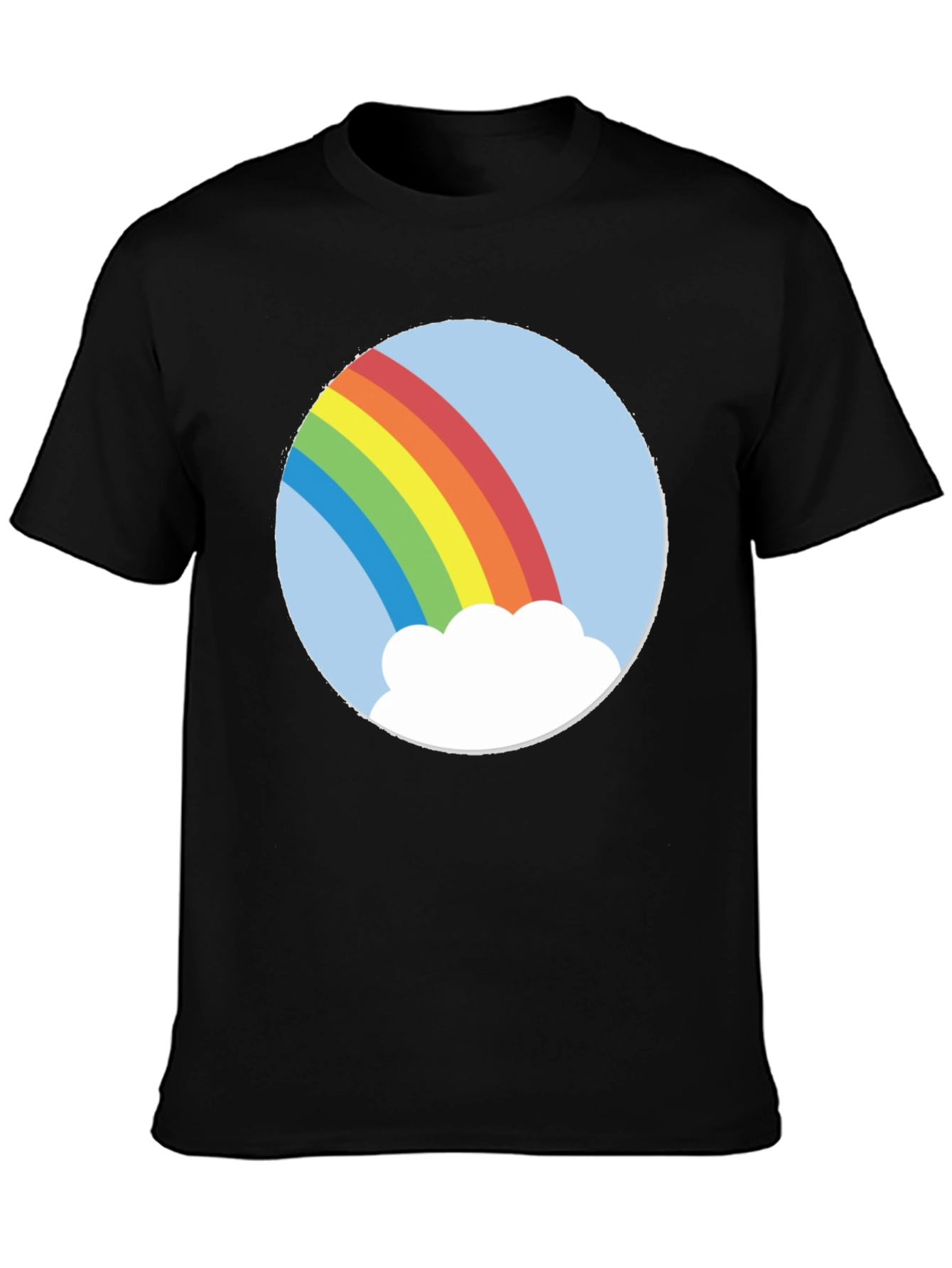 Rainbow Cloud Graphic Tee - Unisex Black T-Shirt