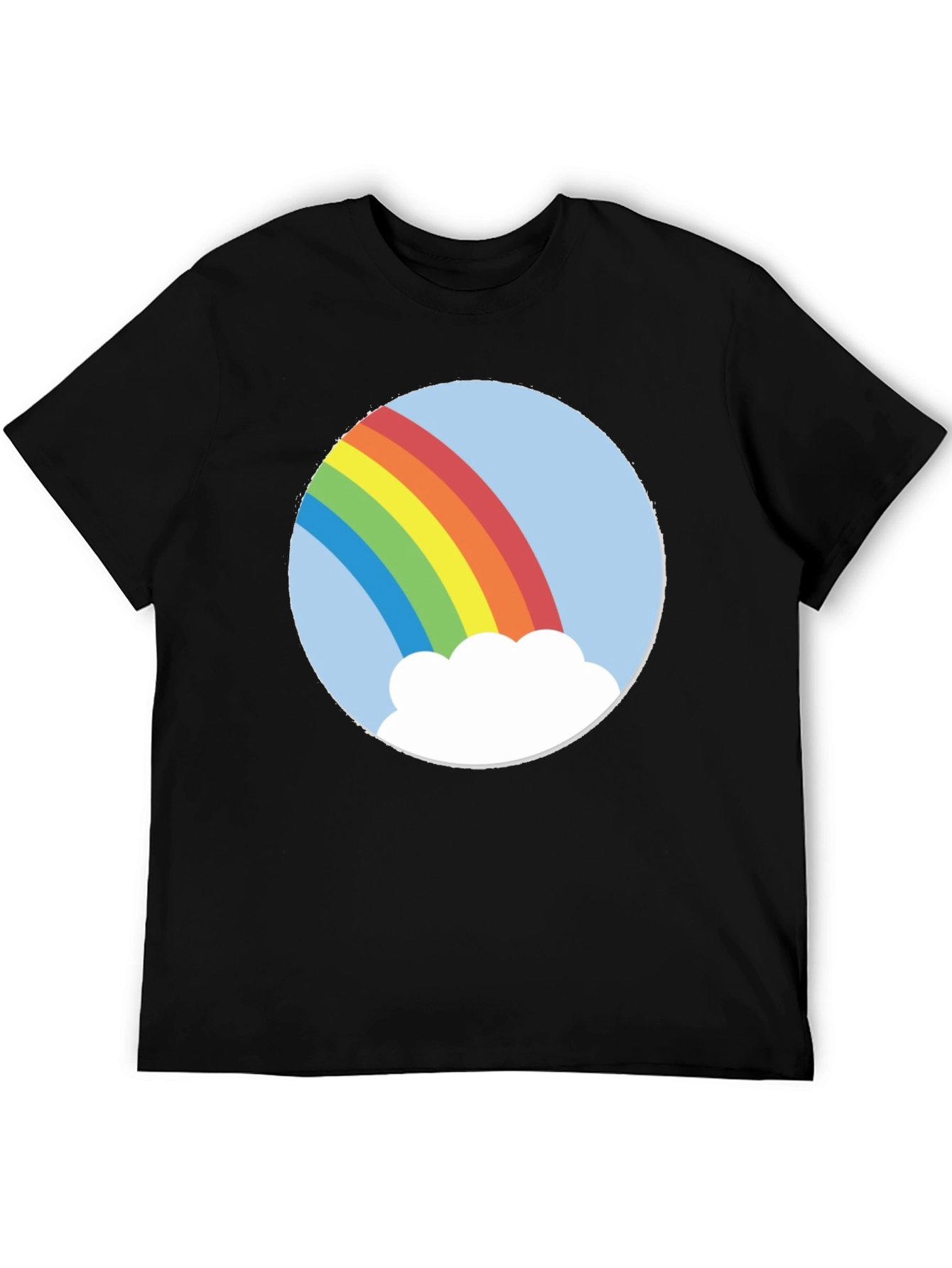 Rainbow Cloud Graphic Tee - Unisex Black T-Shirt