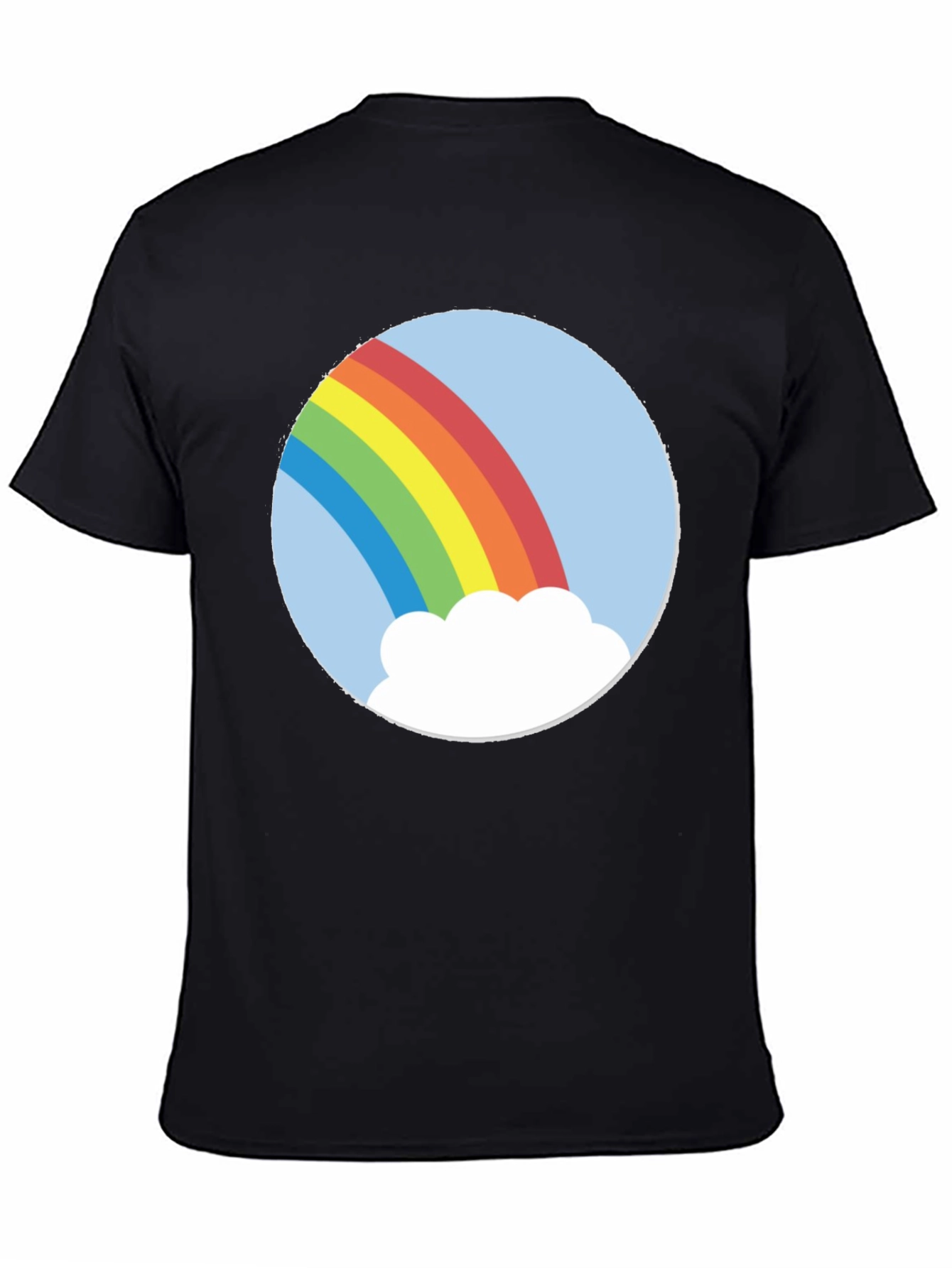 Rainbow Cloud Graphic Tee - Unisex Black T-Shirt