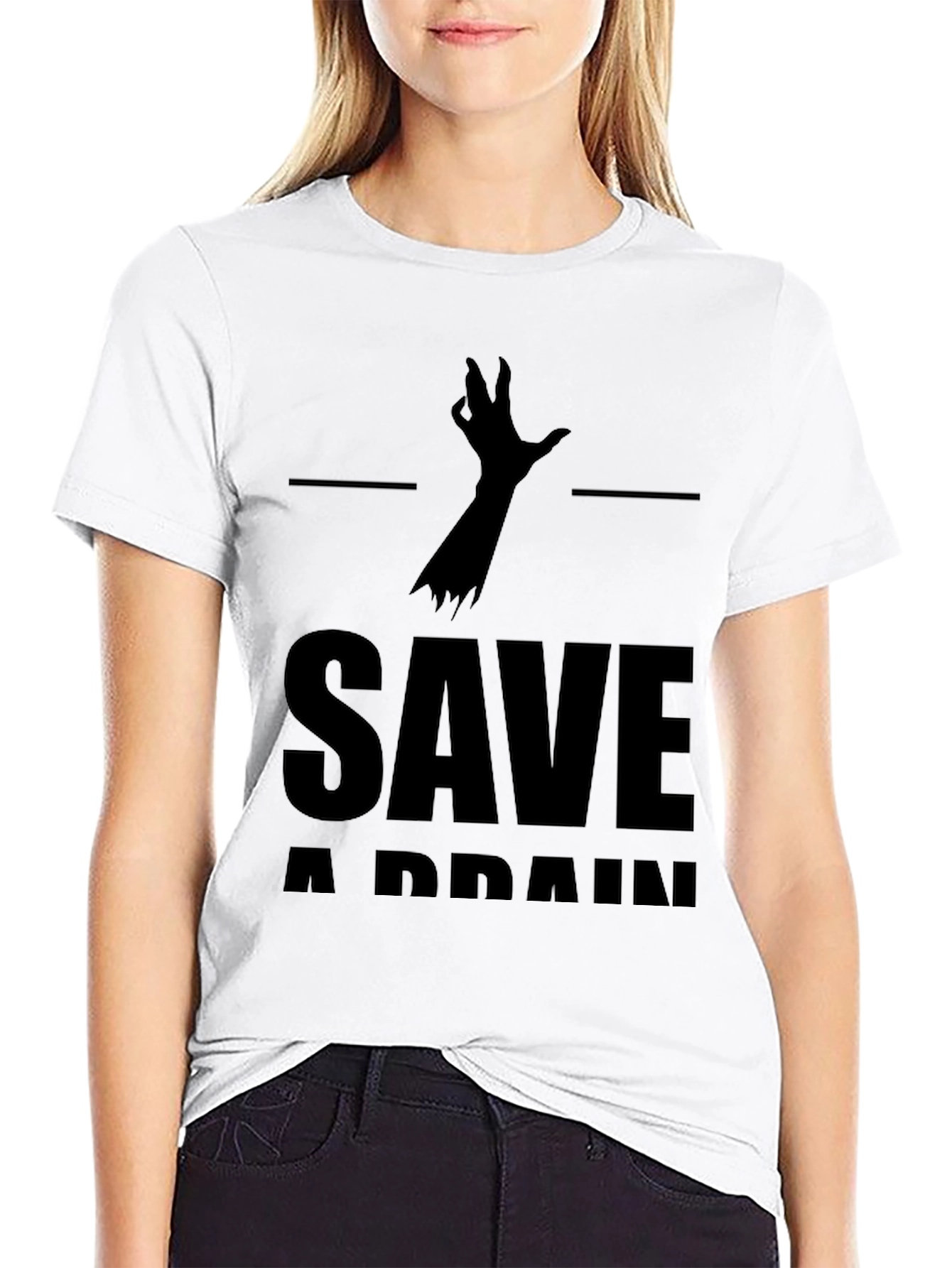 Save a Brain T-Shirt - Zombie Humor Tee