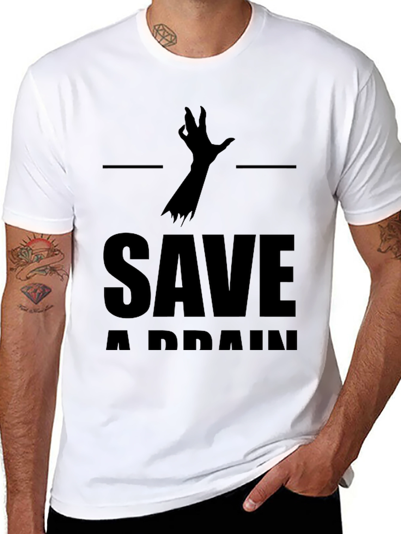 Save a Brain T-Shirt - Zombie Humor Tee
