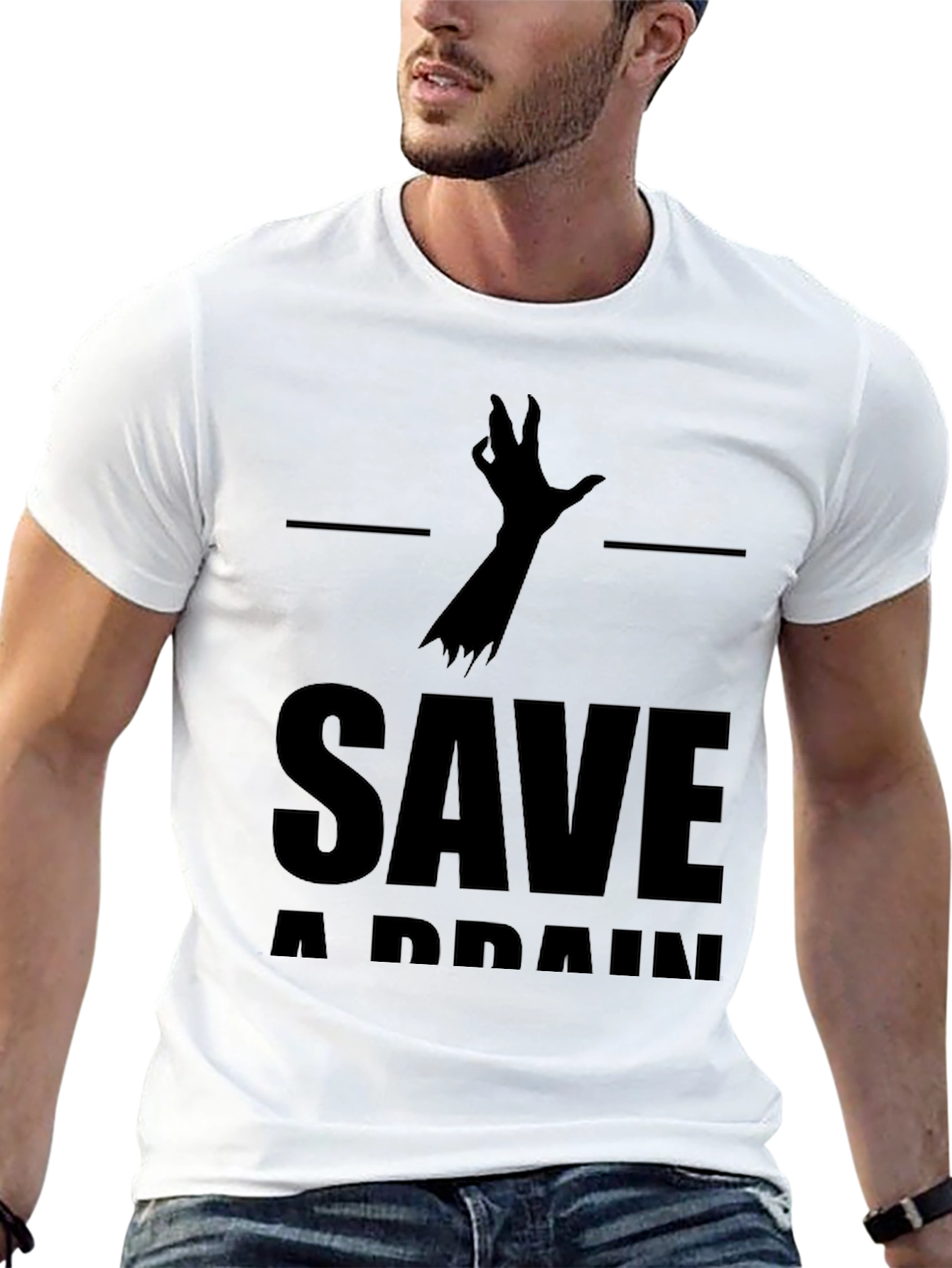 Save a Brain T-Shirt - Zombie Humor Tee