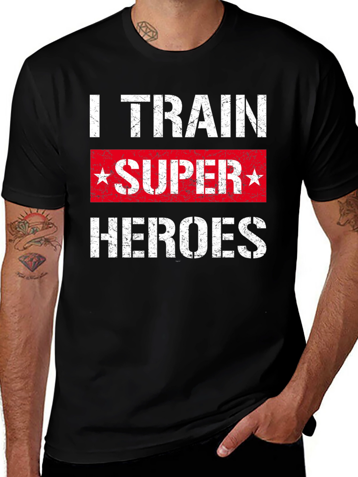 I Train Super Heroes T-Shirt - Black