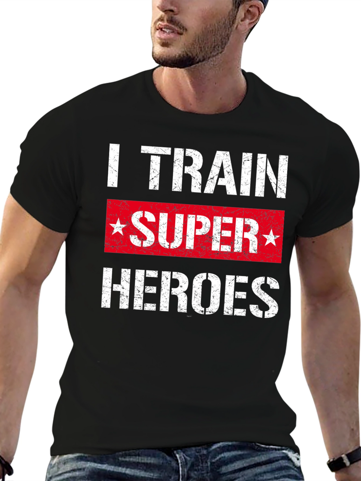I Train Super Heroes T-Shirt - Black