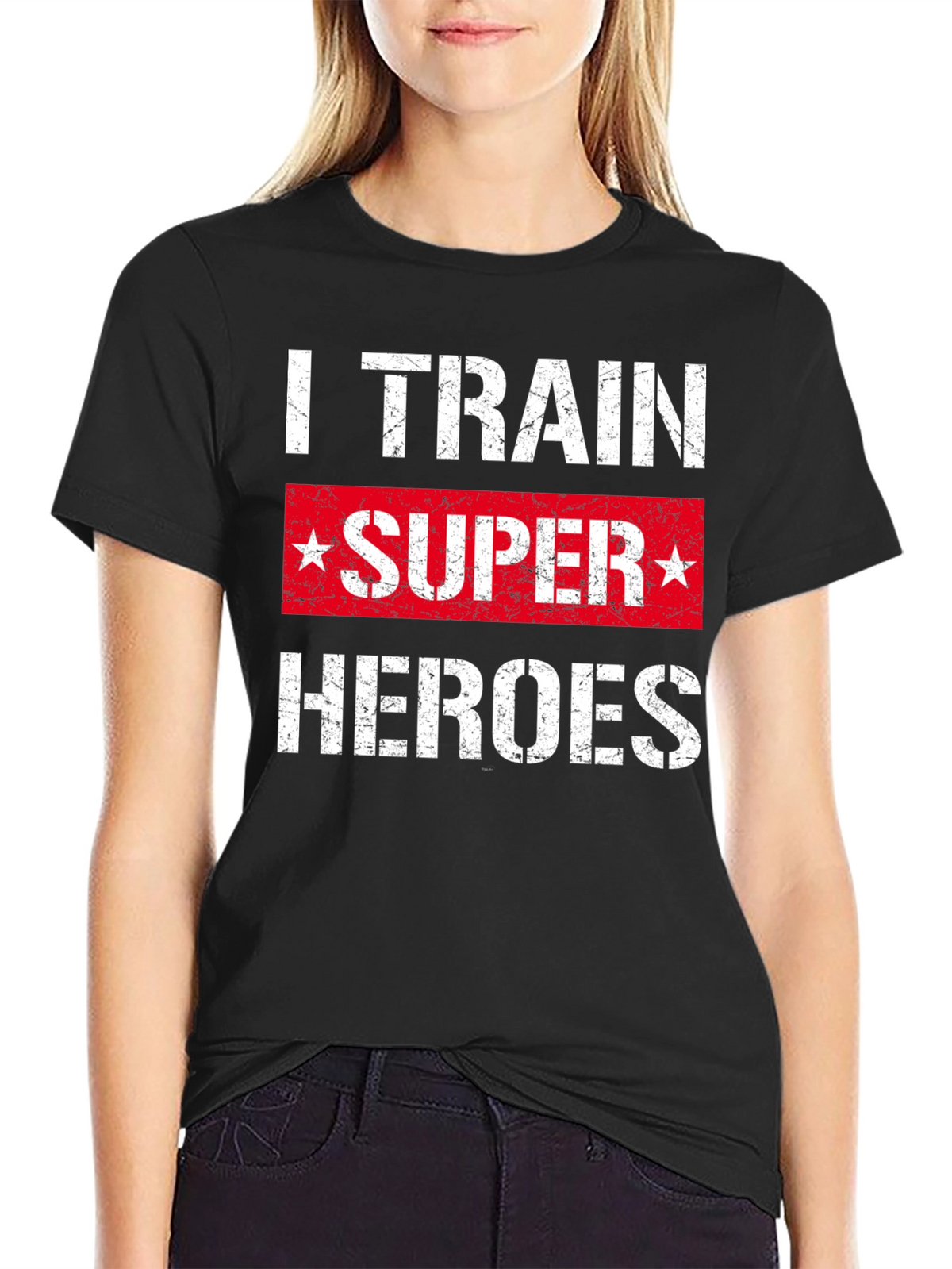 I Train Super Heroes T-Shirt - Black