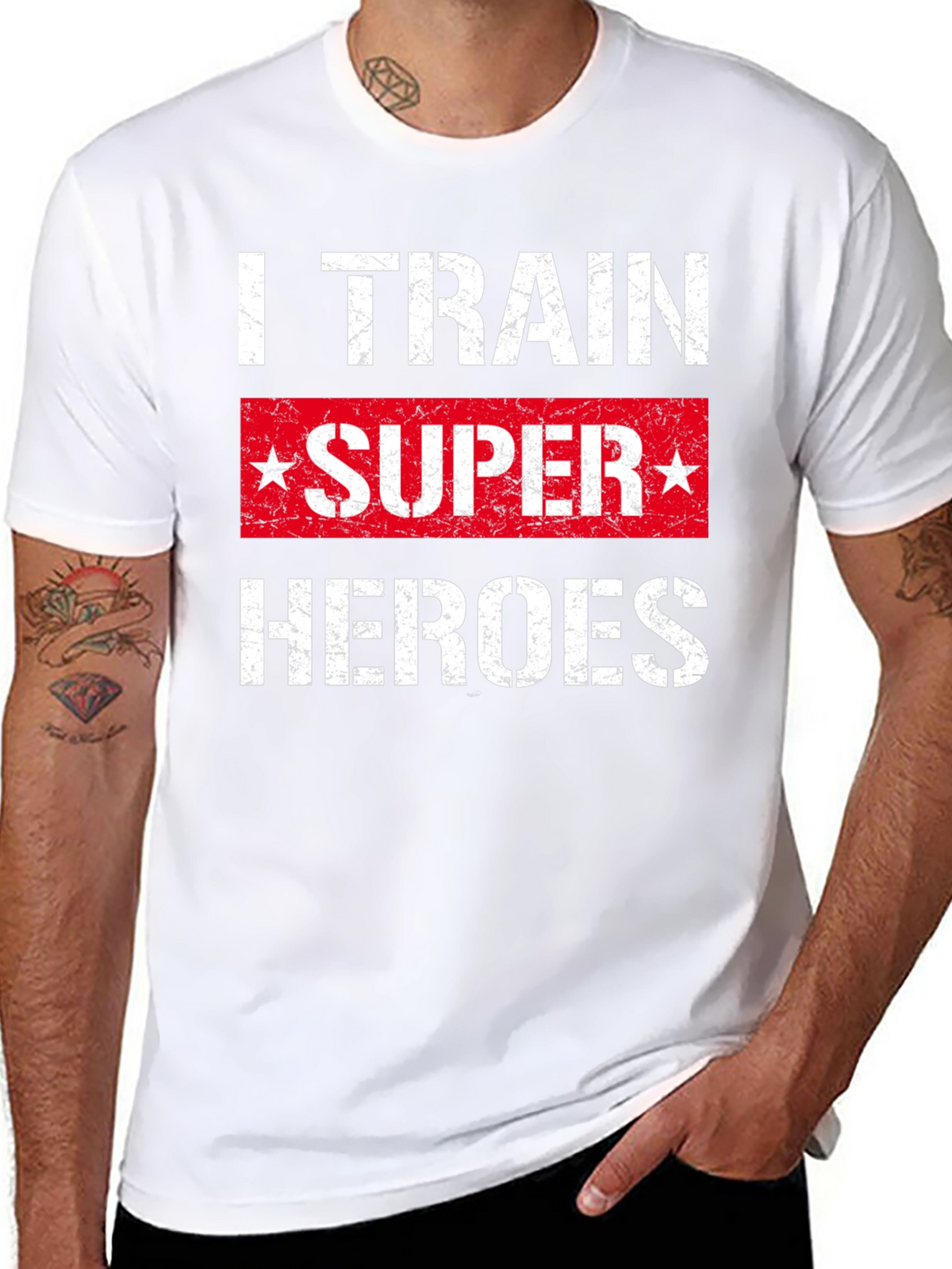 I Train Super Heroes T-Shirt - Black