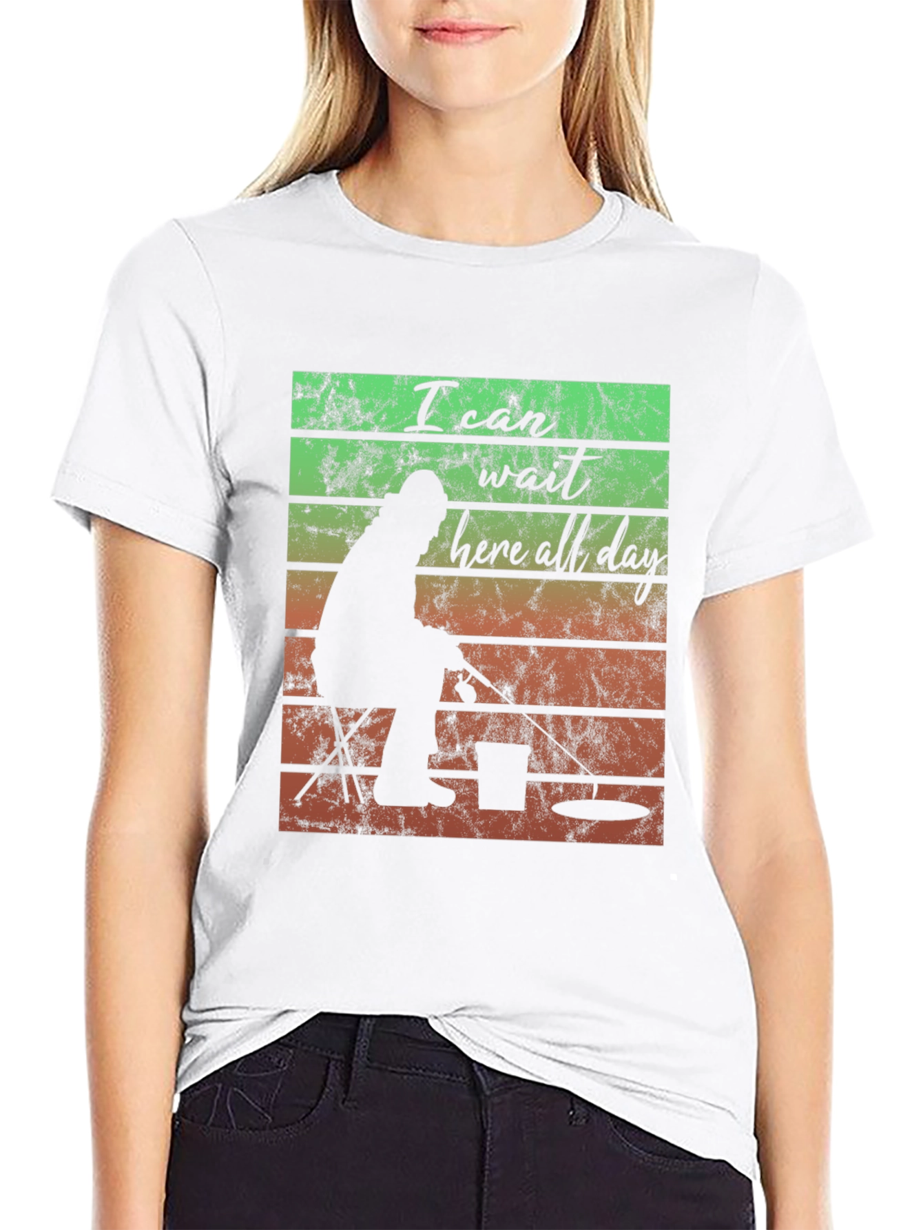 I Can Wait Here All Day Fishing T-Shirt