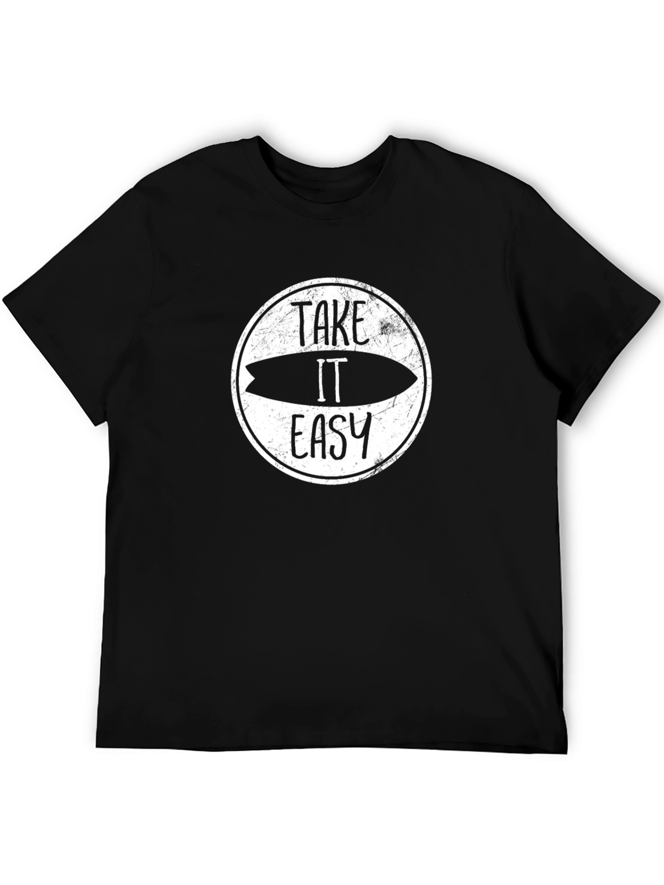 Take It Easy Surfboard Graphic Tee - Black