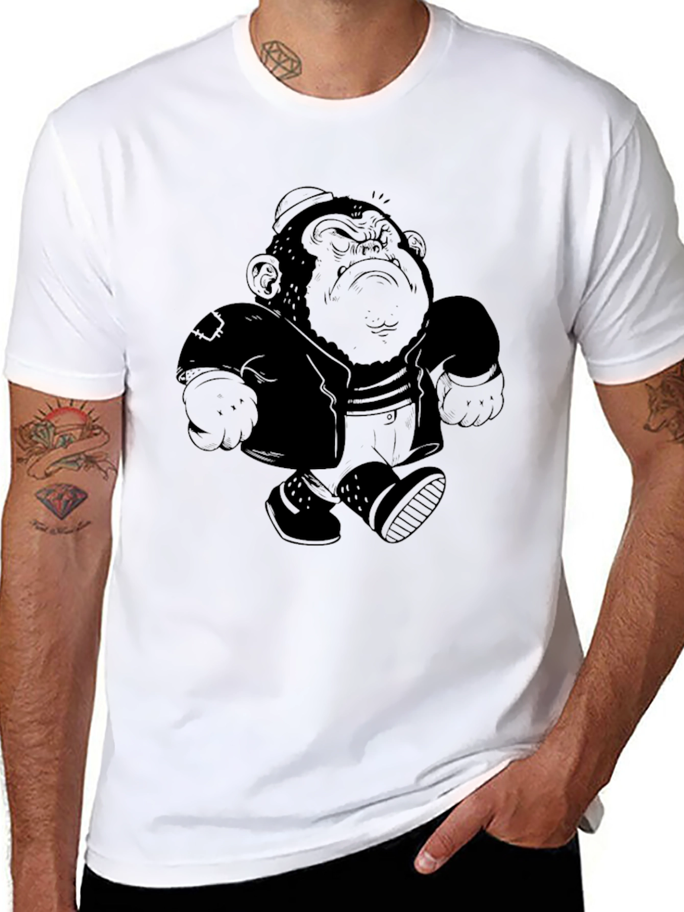 Cool Monkey Graphic Tee - Mens Black T-Shirt