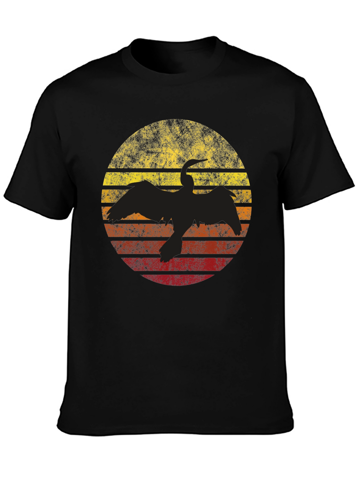 Retro Sunset Bird Silhouette T-Shirt