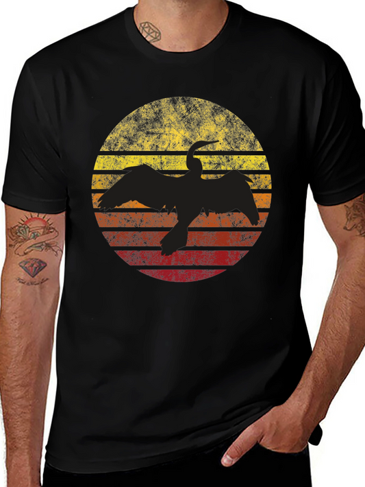 Retro Sunset Bird Silhouette T-Shirt