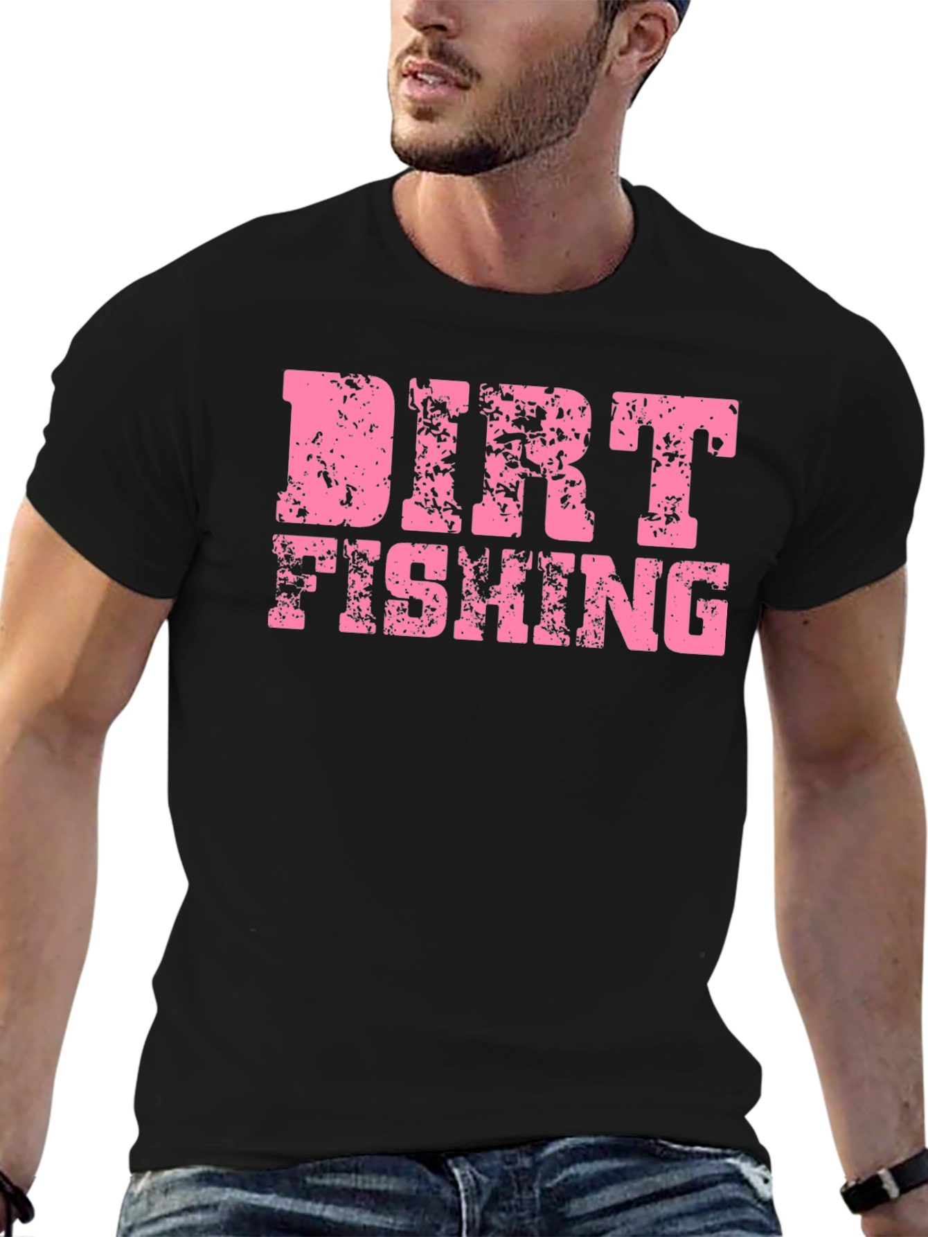 Dirt Fishing Graphic T-Shirt - Black