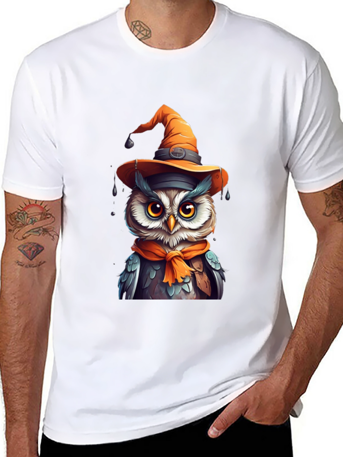 Halloween Owl T-Shirt - Witch Hat