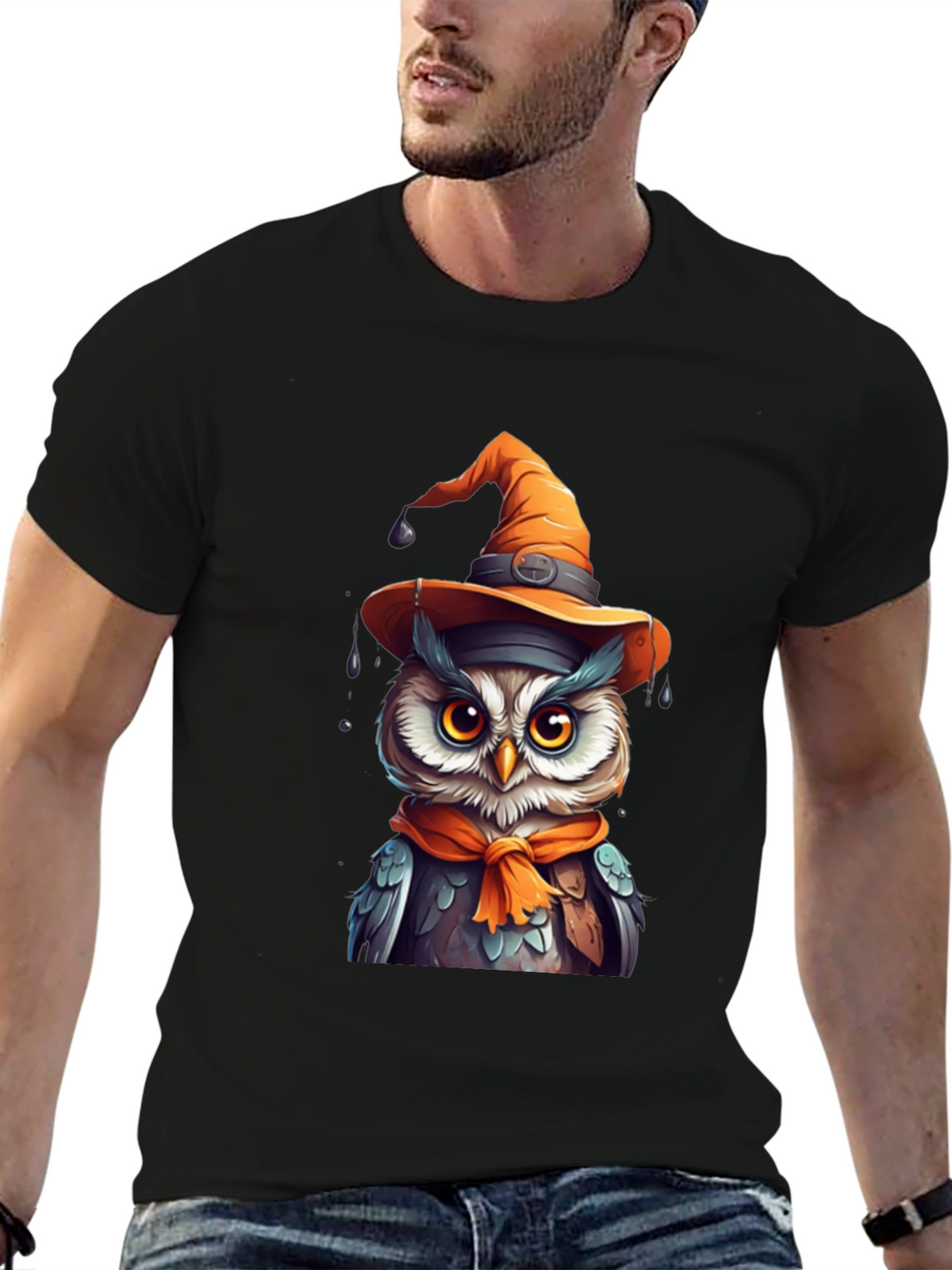 Halloween Owl T-Shirt - Witch Hat