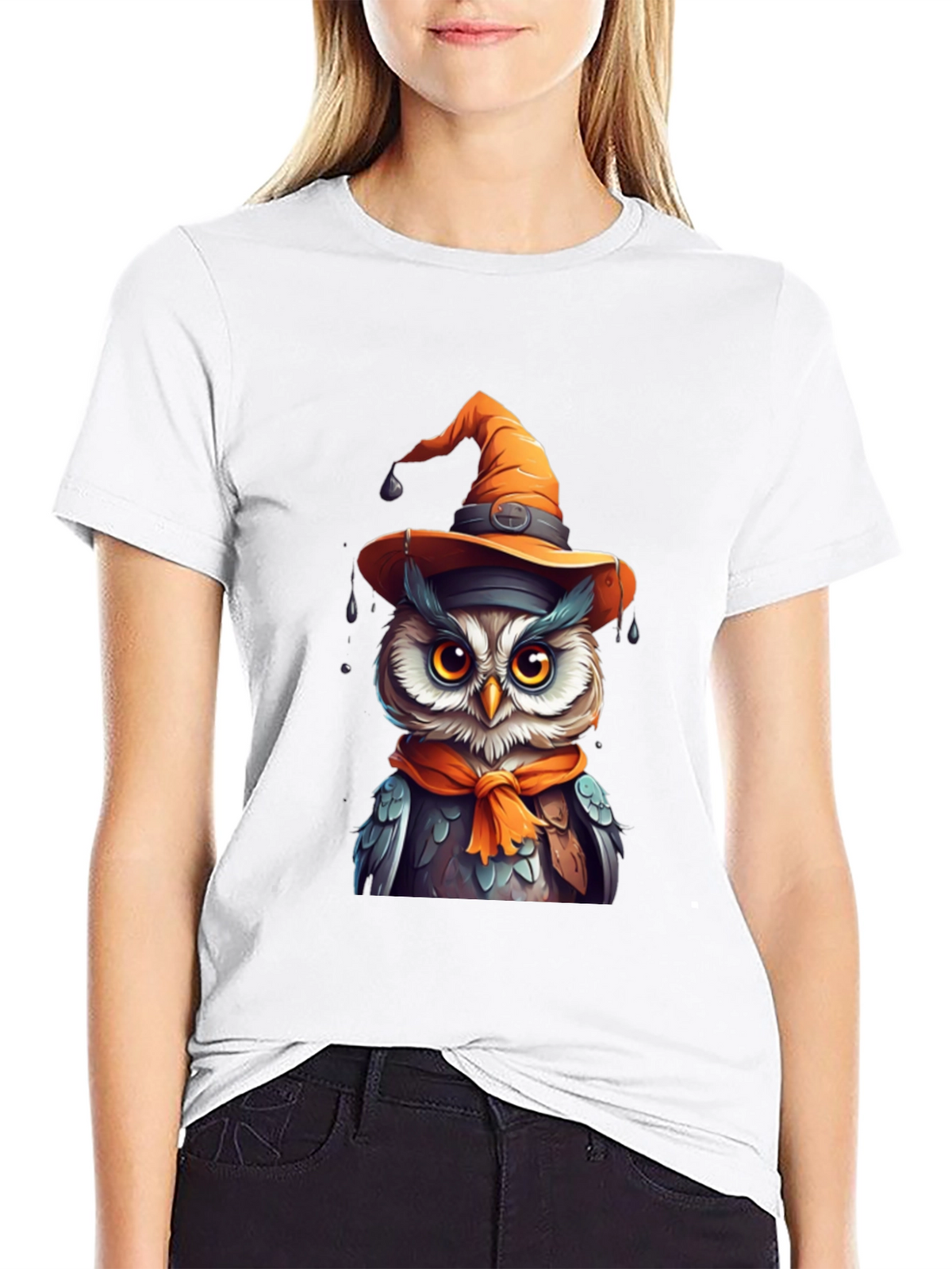 Halloween Owl T-Shirt - Witch Hat