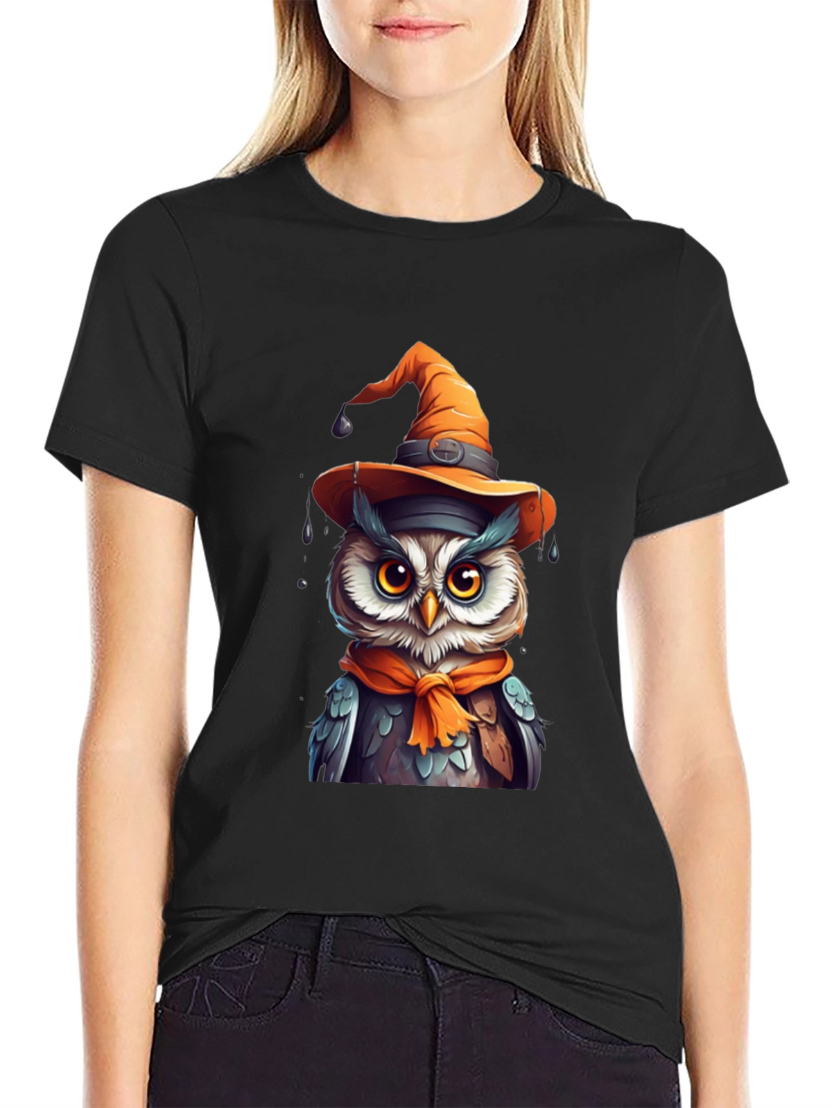 Halloween Owl T-Shirt - Witch Hat