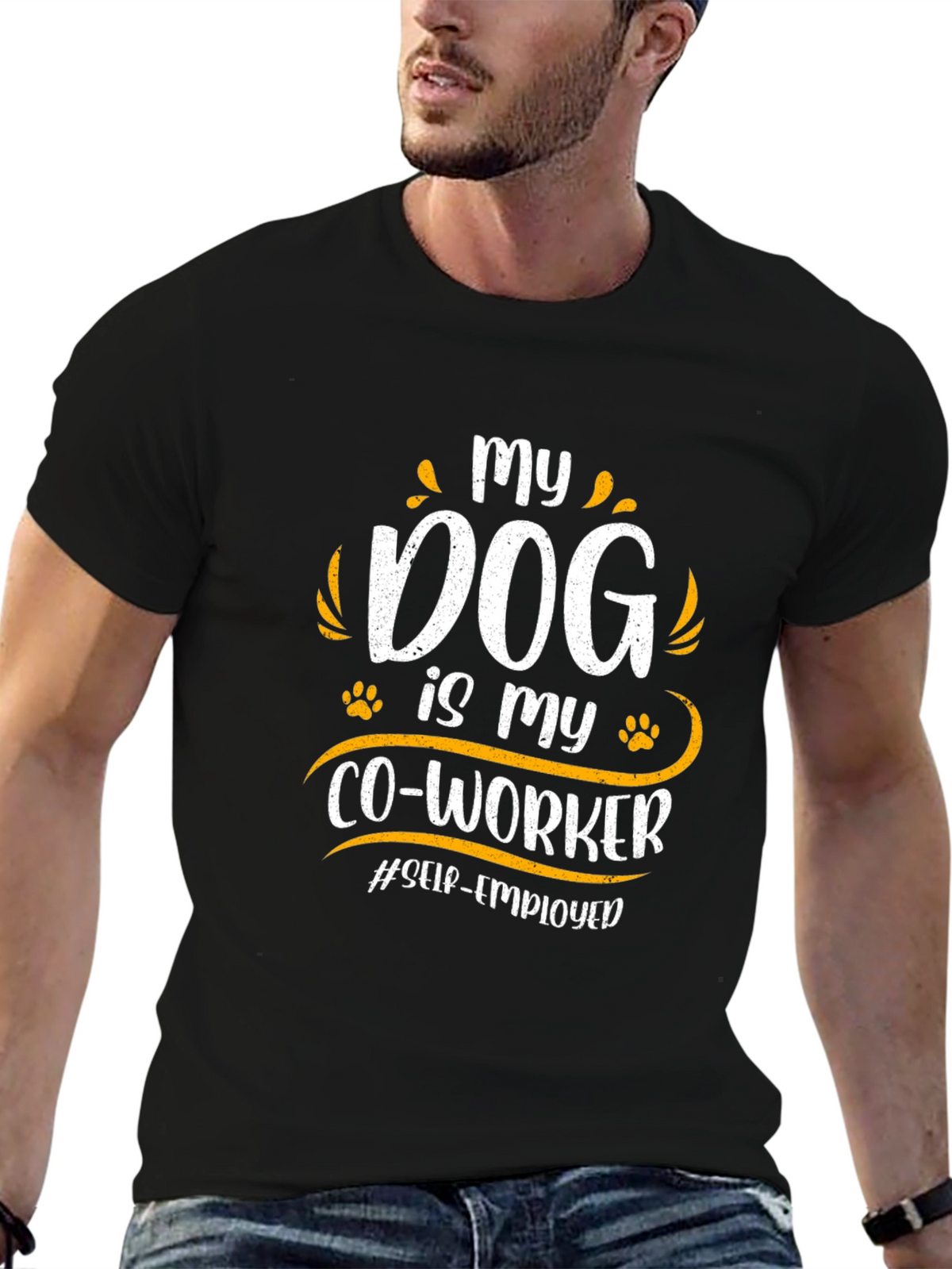 My Dog is My Co-Worker Black T-Shirt