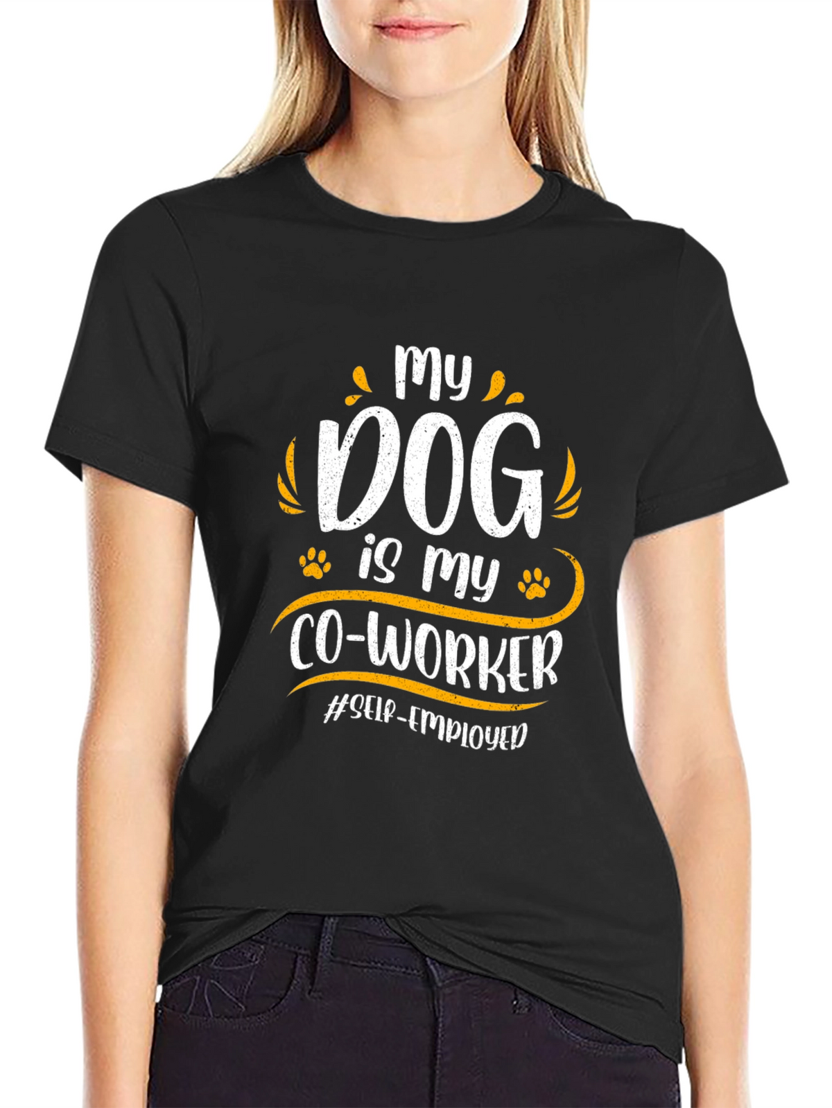 My Dog is My Co-Worker Black T-Shirt
