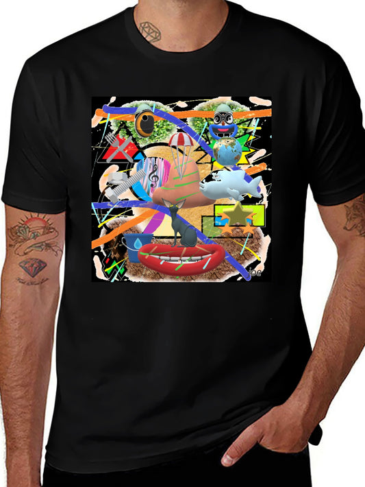 Abstract Graphic Black T-Shirt