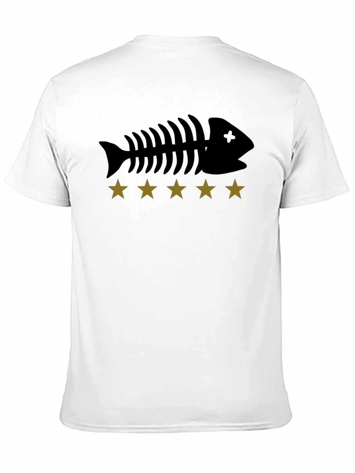 Fishbone & Star Graphic Tee - Black Cotton T-Shirt