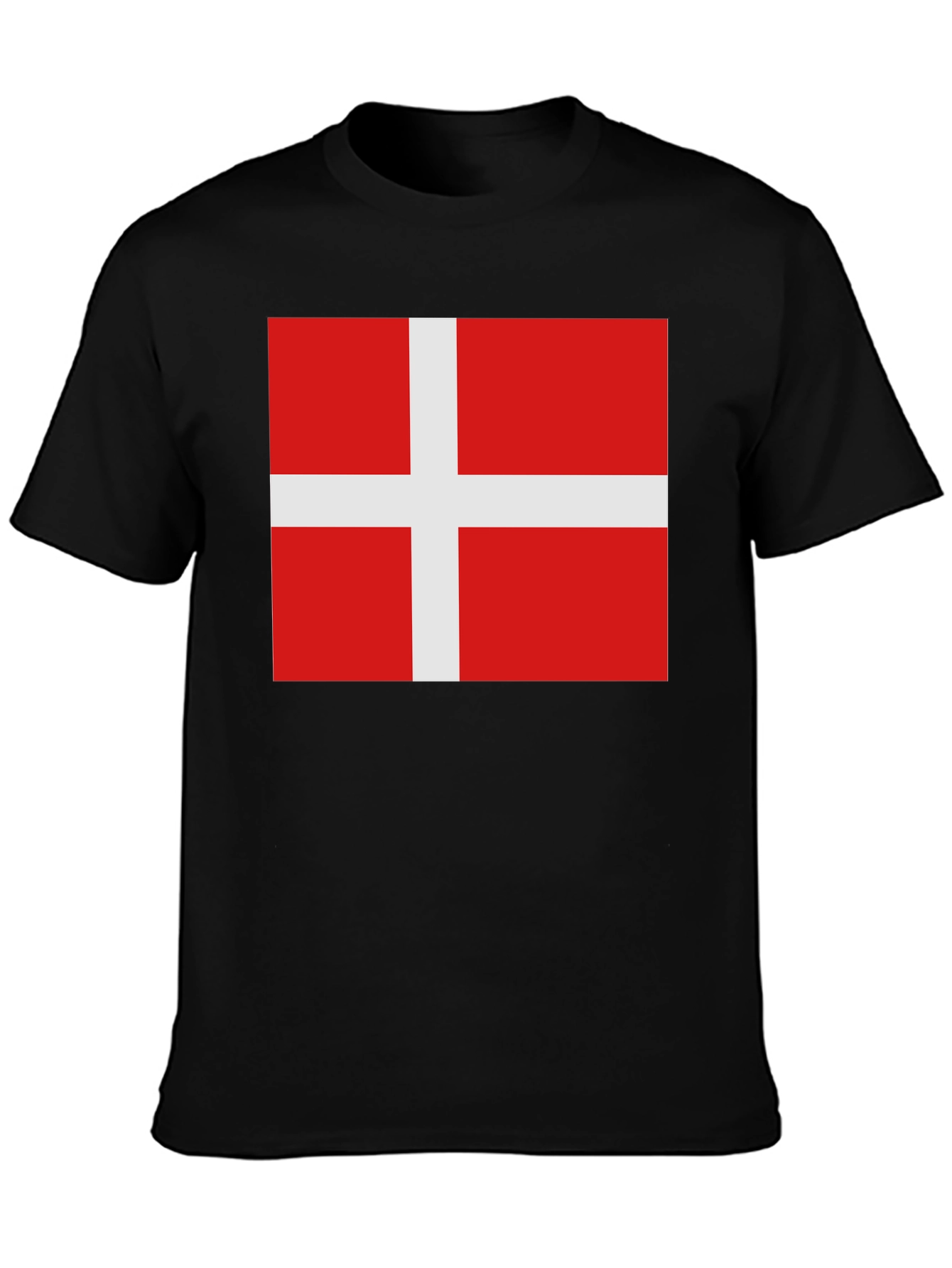 Denmark Flag T-Shirt - Black Cotton Tee
