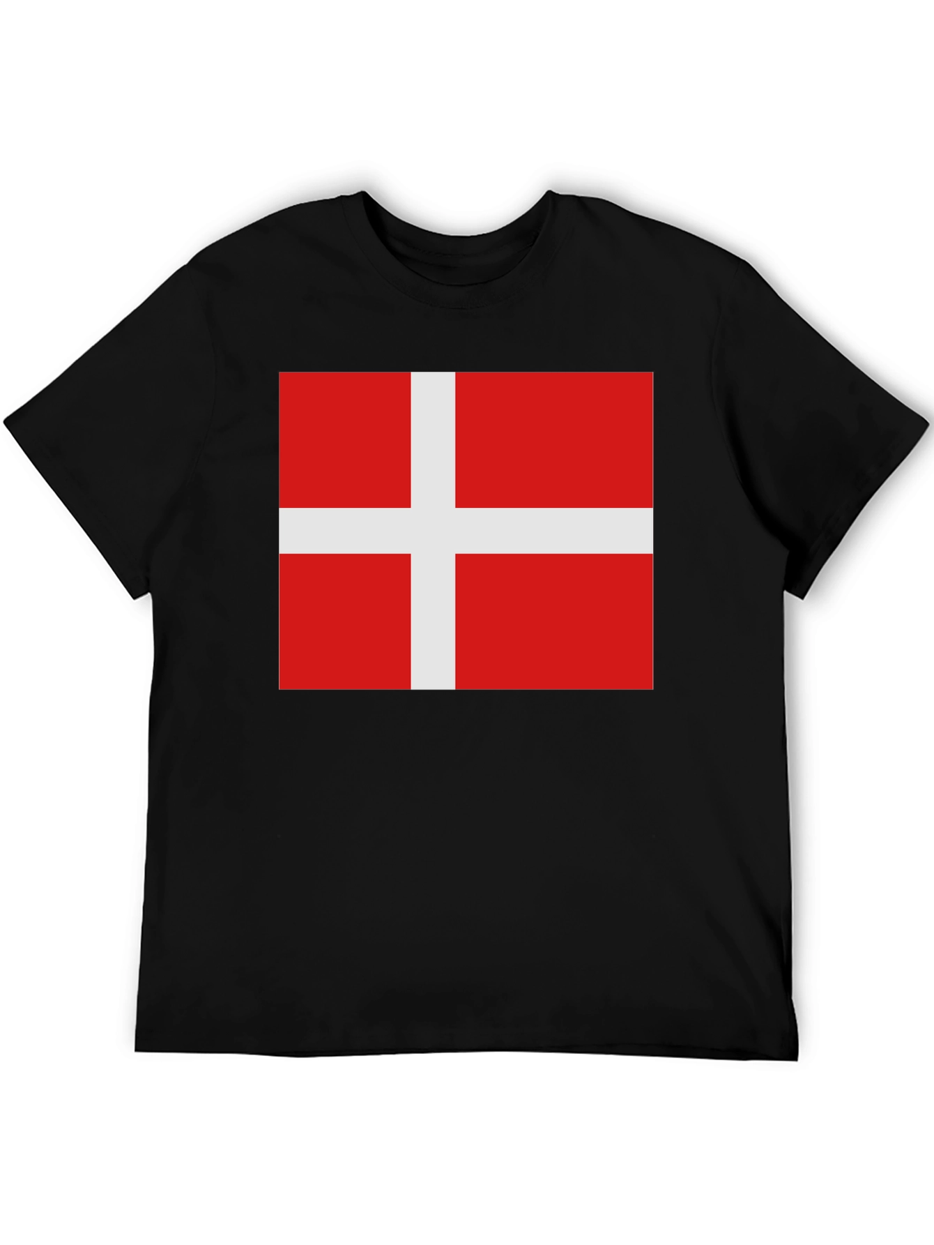 Denmark Flag T-Shirt - Black Cotton Tee
