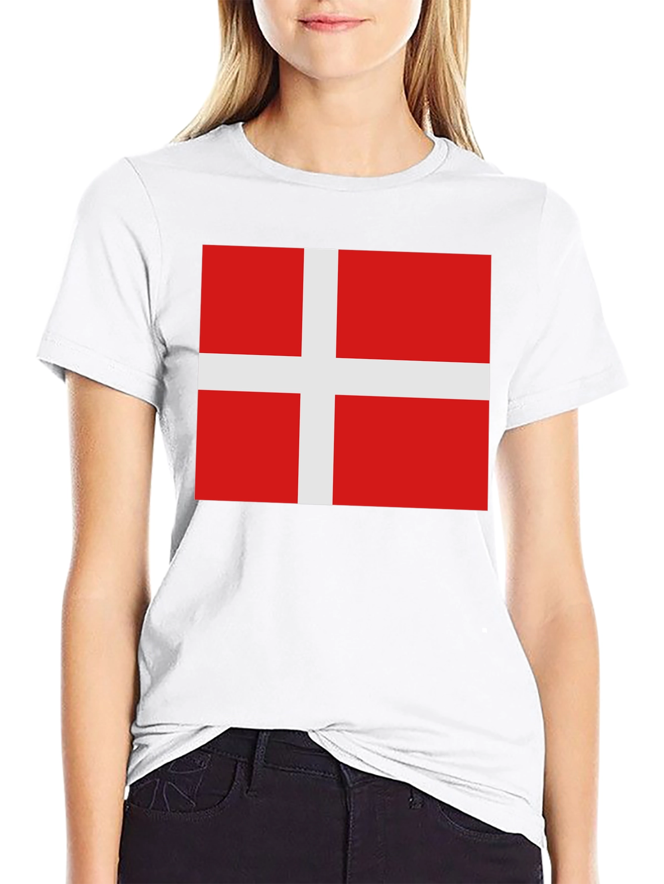 Denmark Flag T-Shirt - Black Cotton Tee