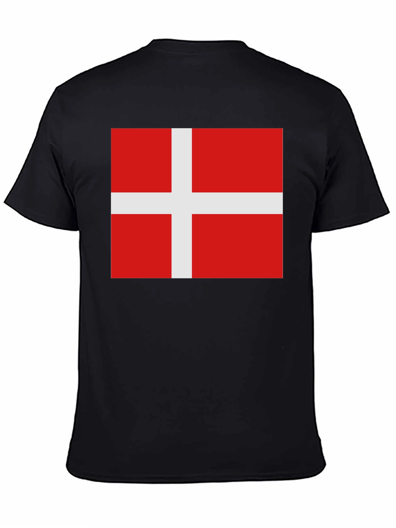 Denmark Flag T-Shirt - Black Cotton Tee