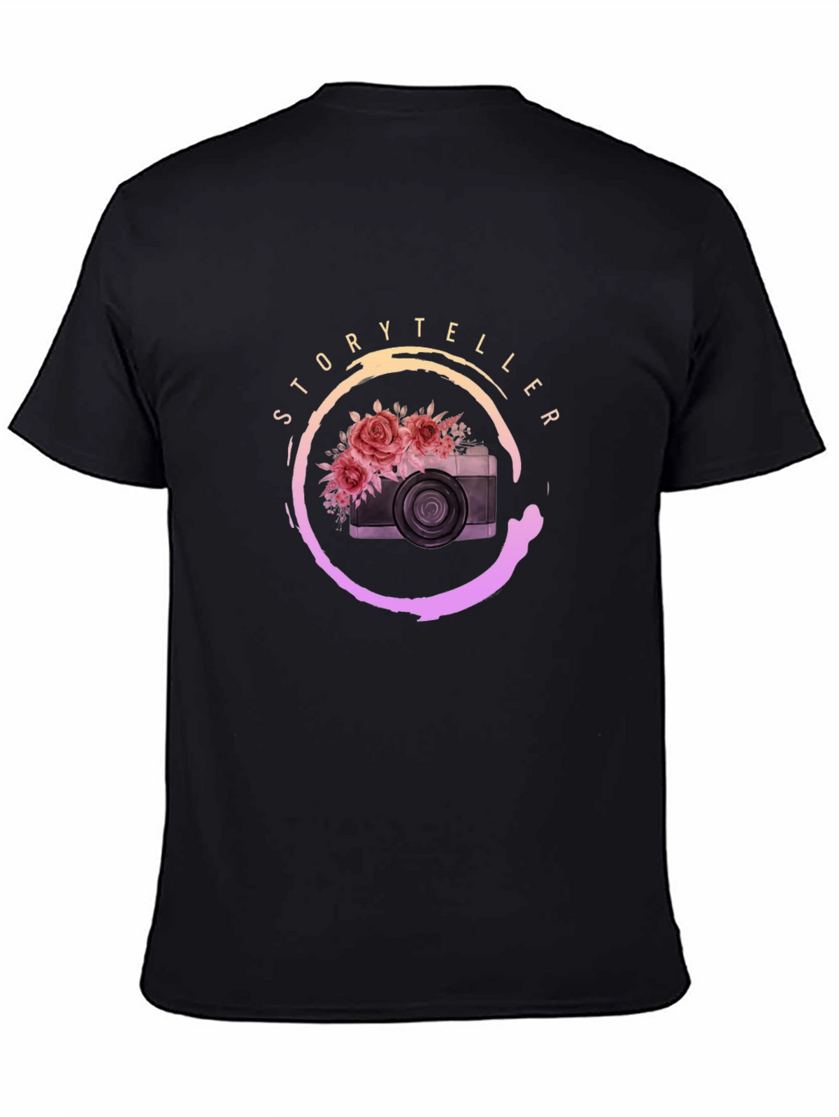 Storyteller Camera Floral Graphic Tee - Black
