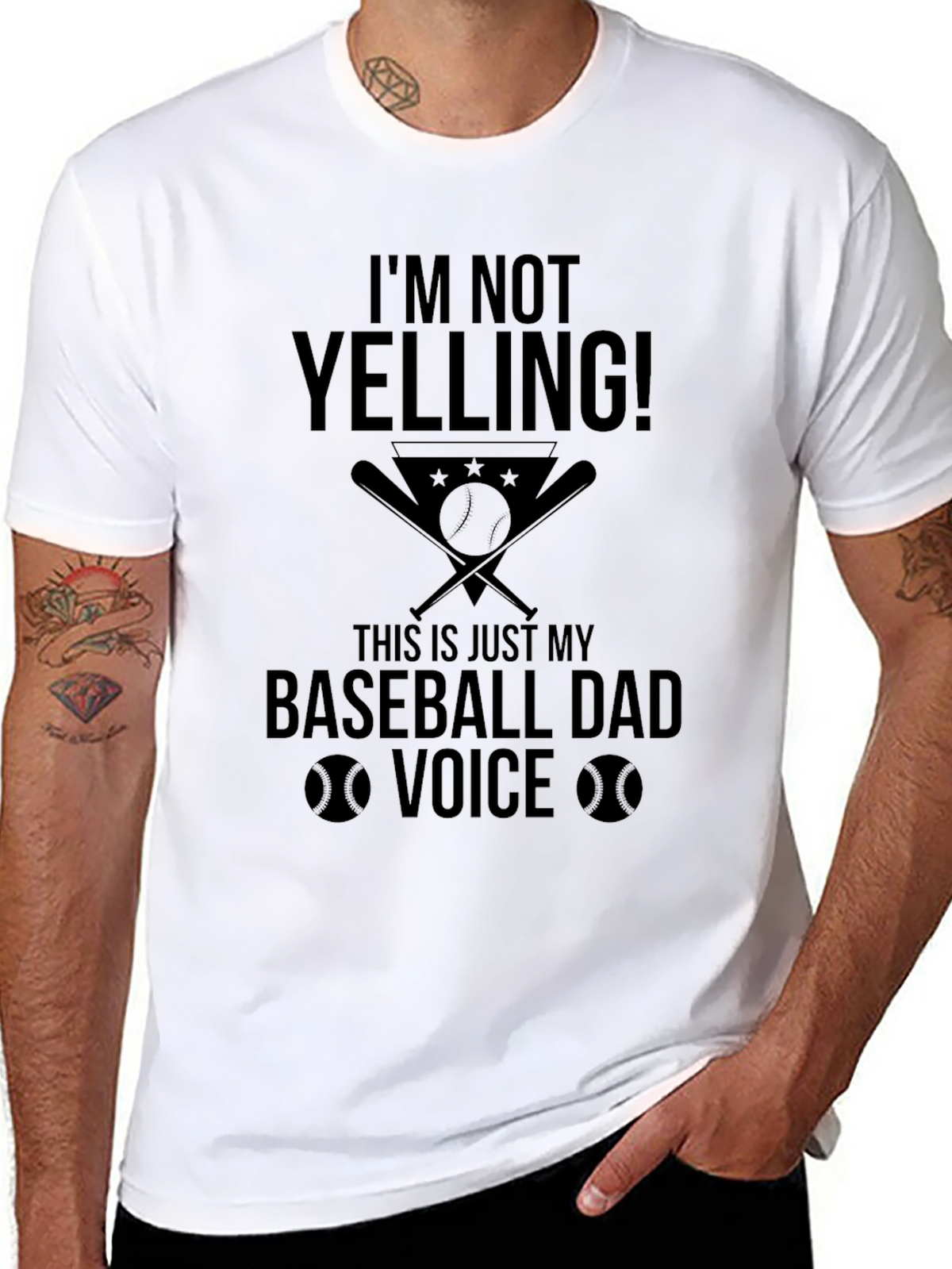 Baseball Dad Voice T-Shirt - Funny Mens Tee