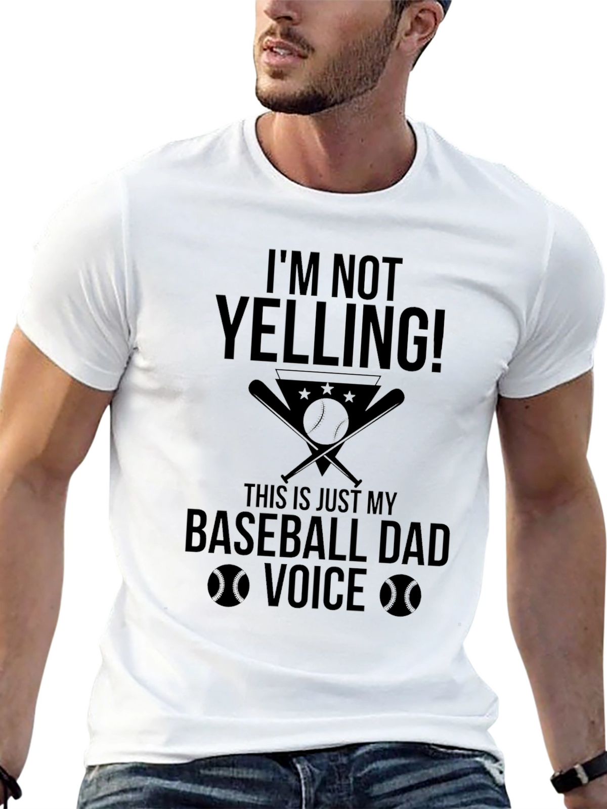 Baseball Dad Voice T-Shirt - Funny Mens Tee