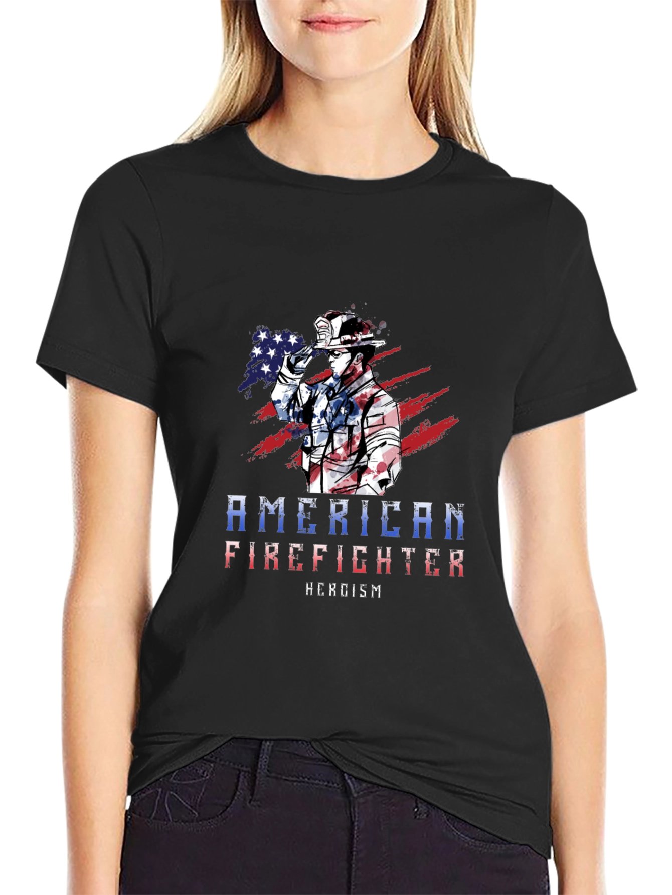 American Firefighter T-Shirt - Heroism Design