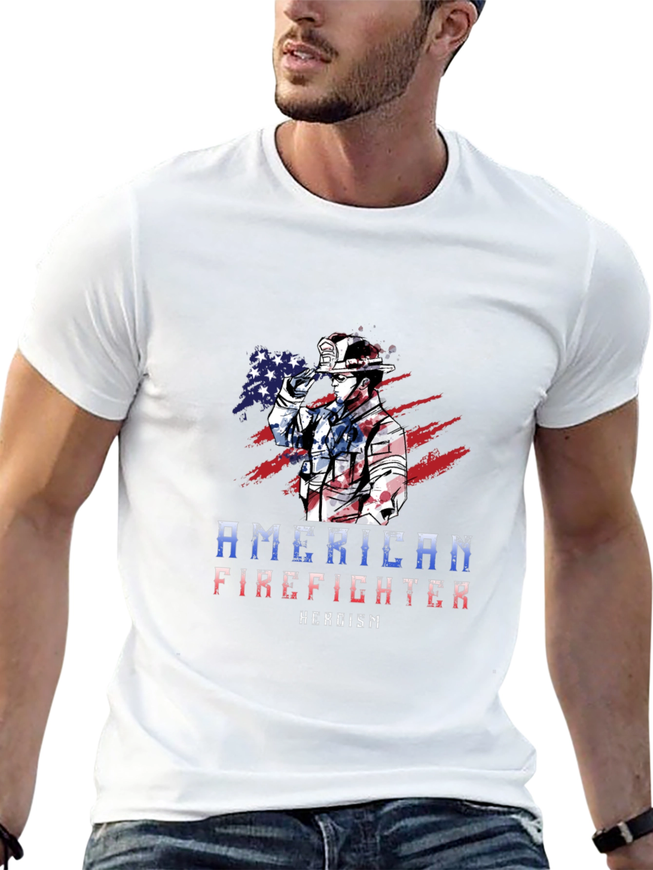 American Firefighter T-Shirt - Heroism Design