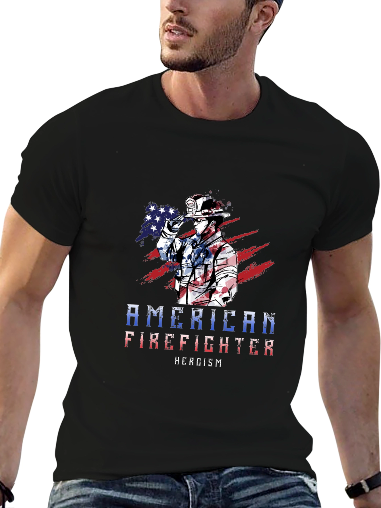 American Firefighter T-Shirt - Heroism Design