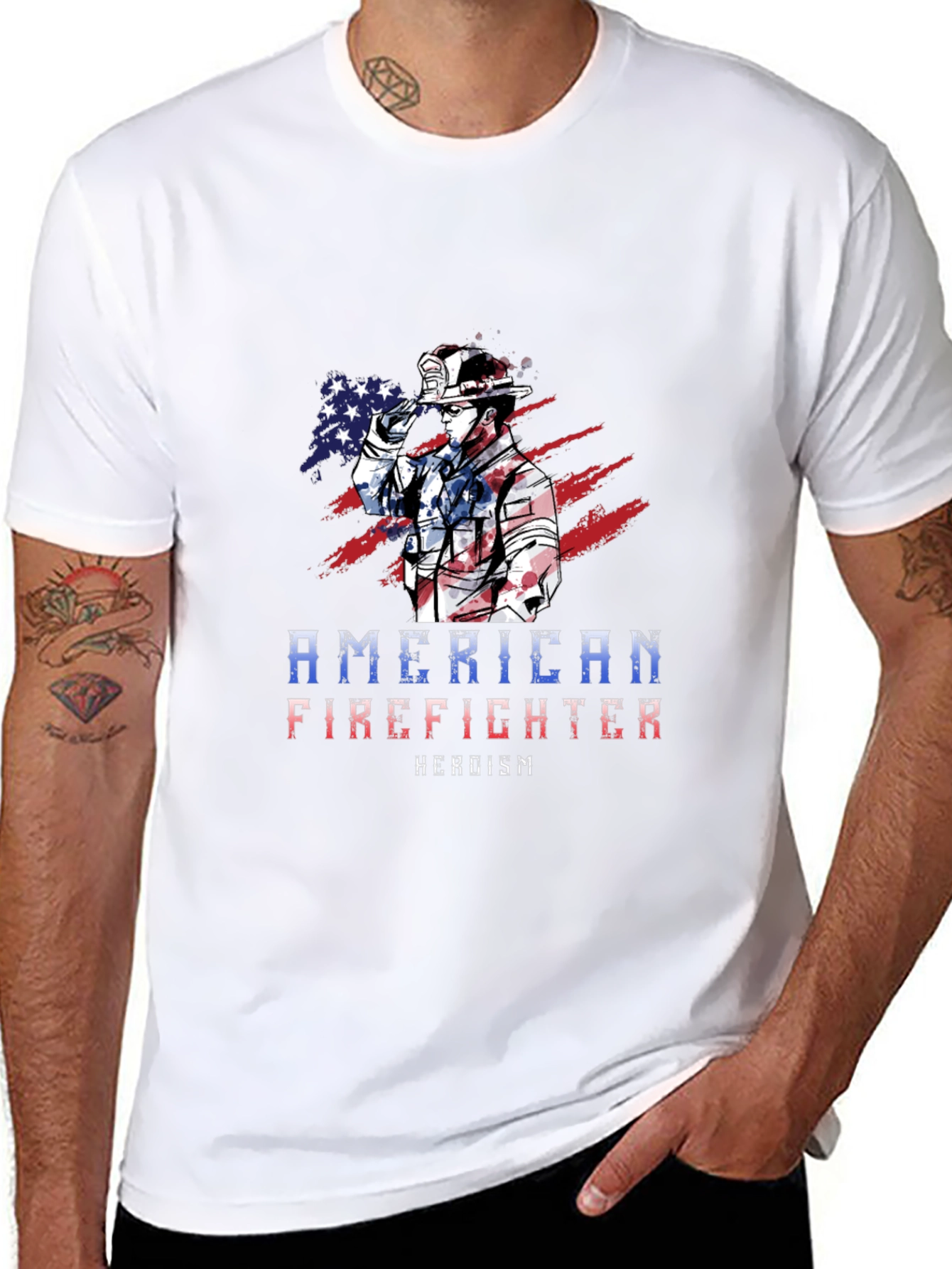 American Firefighter T-Shirt - Heroism Design