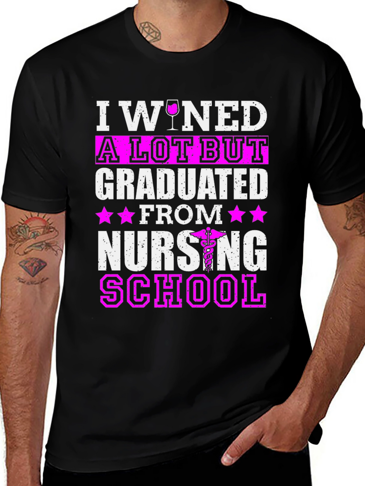 I Wined A Lot But Graduated Nursing School T-Shirt