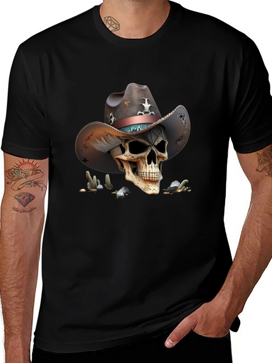 Skull Cowboy Graphic Tee - Unique Western Style
