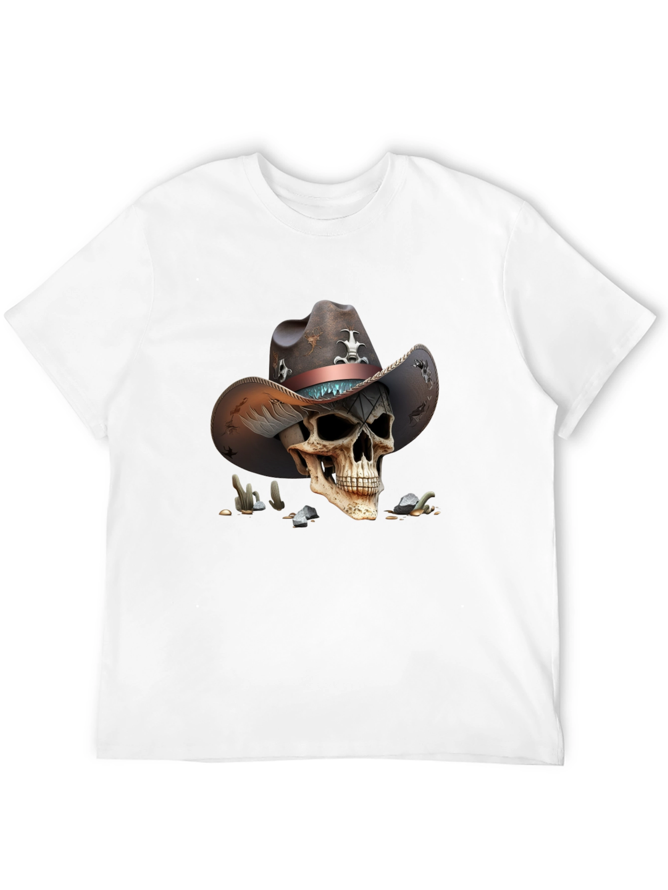 Skull Cowboy Graphic Tee - Unique Western Style