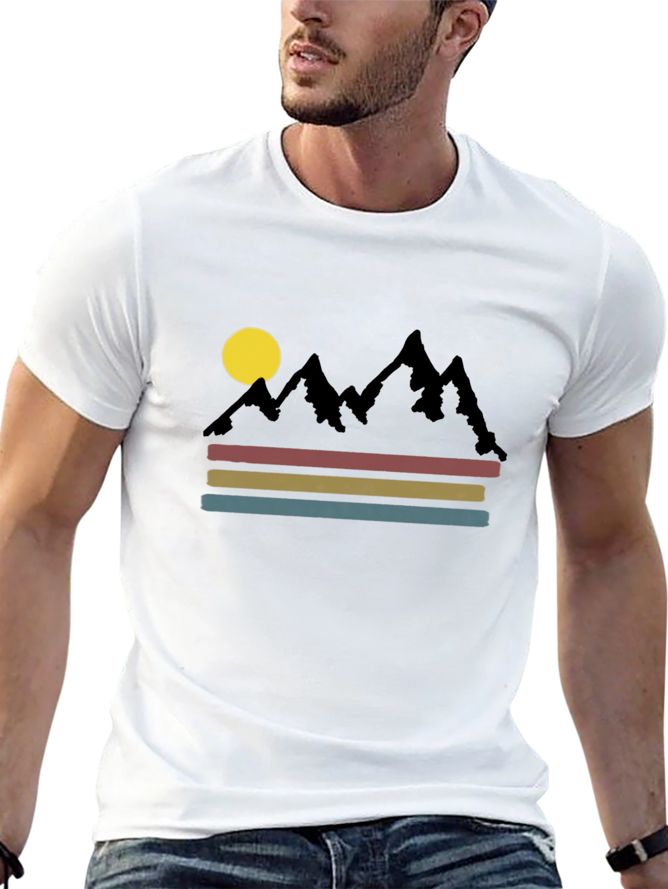 Retro Mountain Scene Graphic Tee